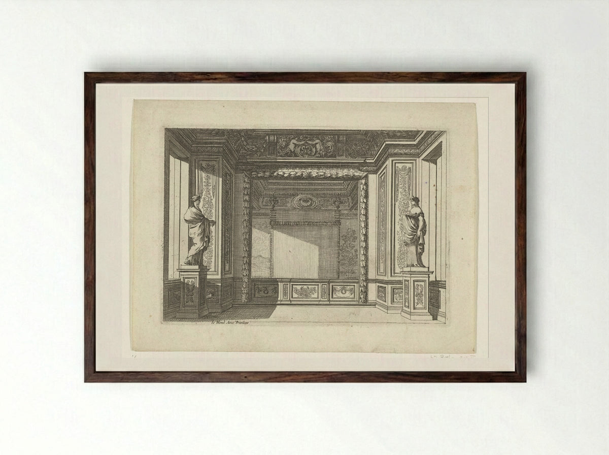 Alkoof vanuit kamer gezien - Jean Lepautre - Framed Print Dark Wood