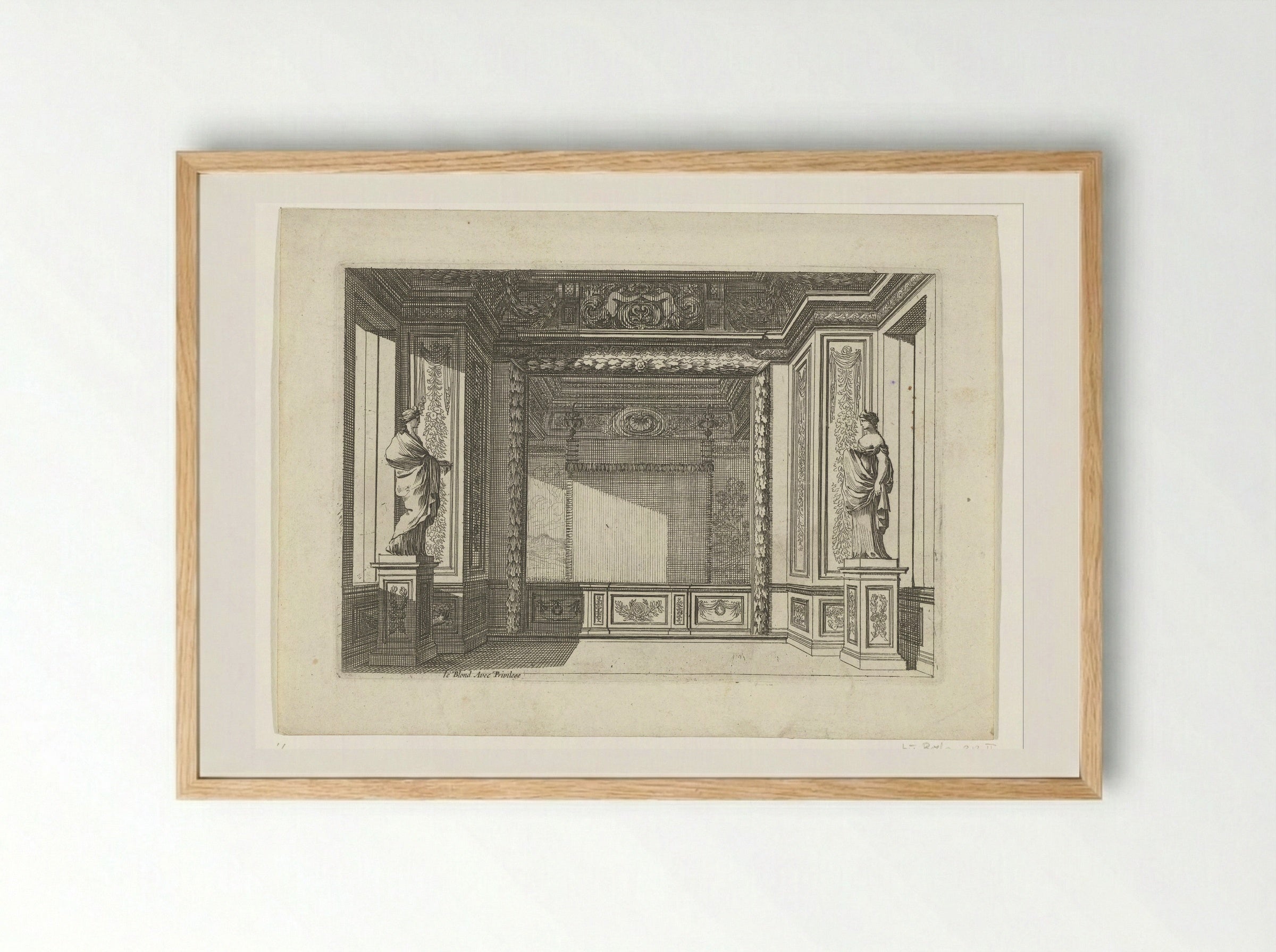 Alkoof vanuit kamer gezien - Jean Lepautre - Framed Print Wood