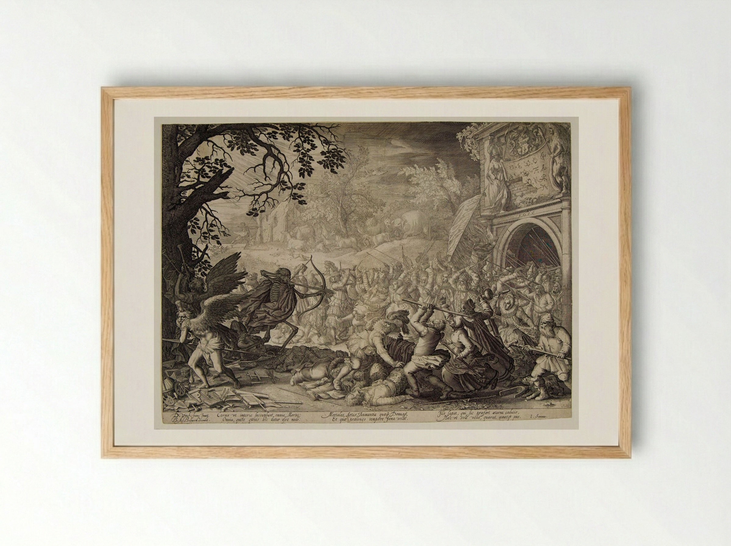 All-Conquering Death, Who Pierces All Mankind with Arrows - Boetius Adamsz. Bolswert - Framed Print Wood