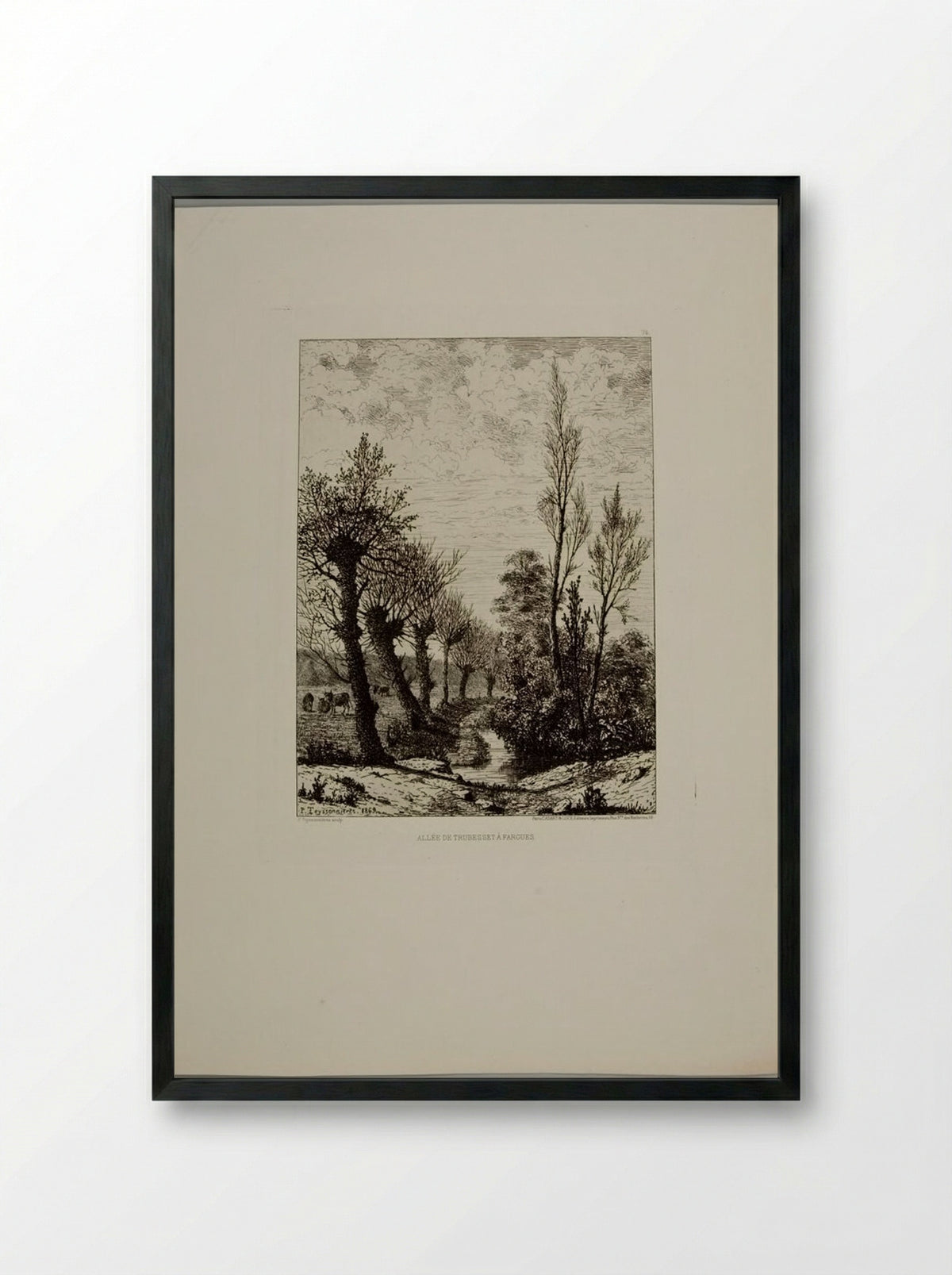 Allée de Trubesset à Fargues - Pierre Teyssonnières - Framed Print Black