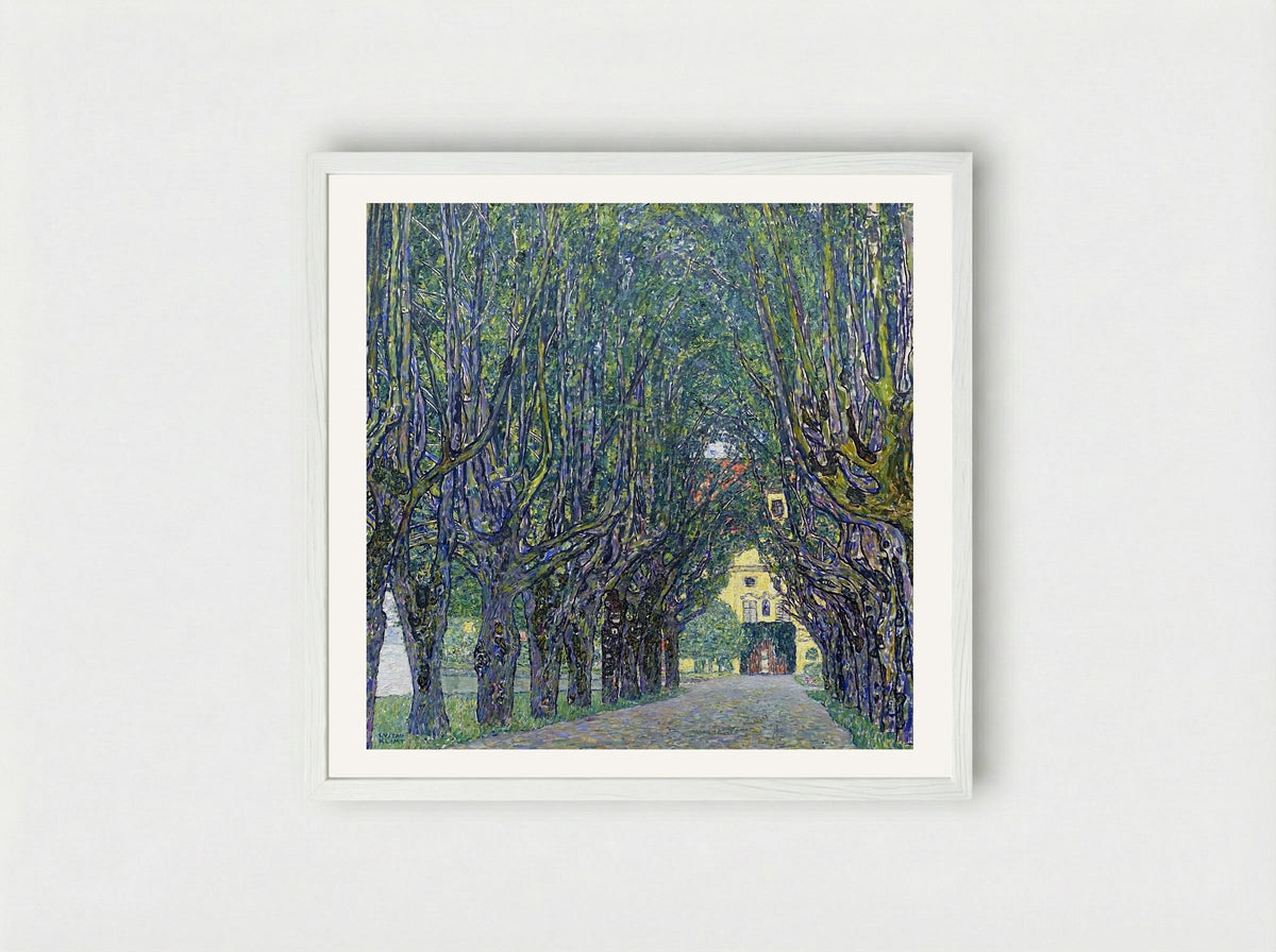 Allee at Schloss Kammer - Gustav Klimt - Framed Print White