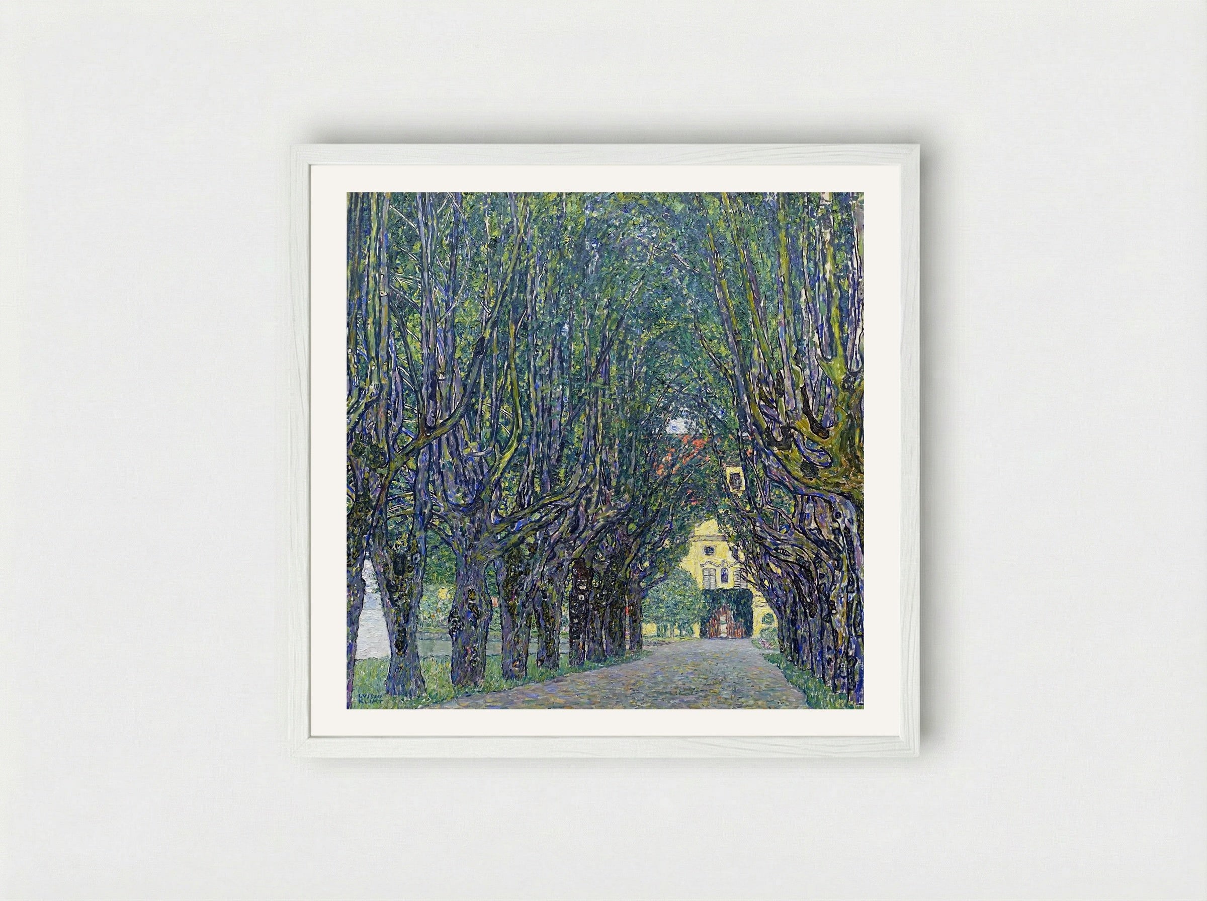 Allee at Schloss Kammer - Gustav Klimt - Framed Print White