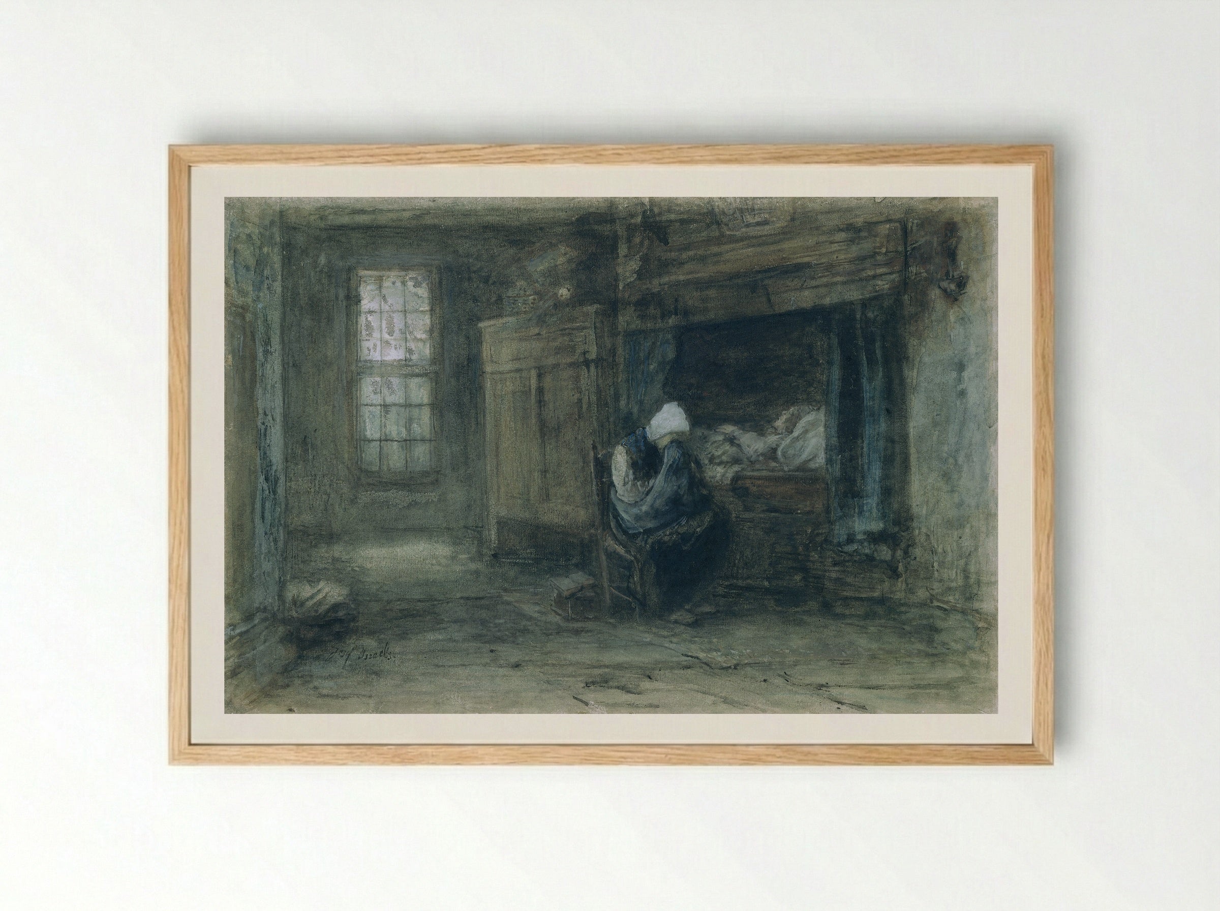 Alleen op de wereld - Jozef Israëls - Framed Print Wood