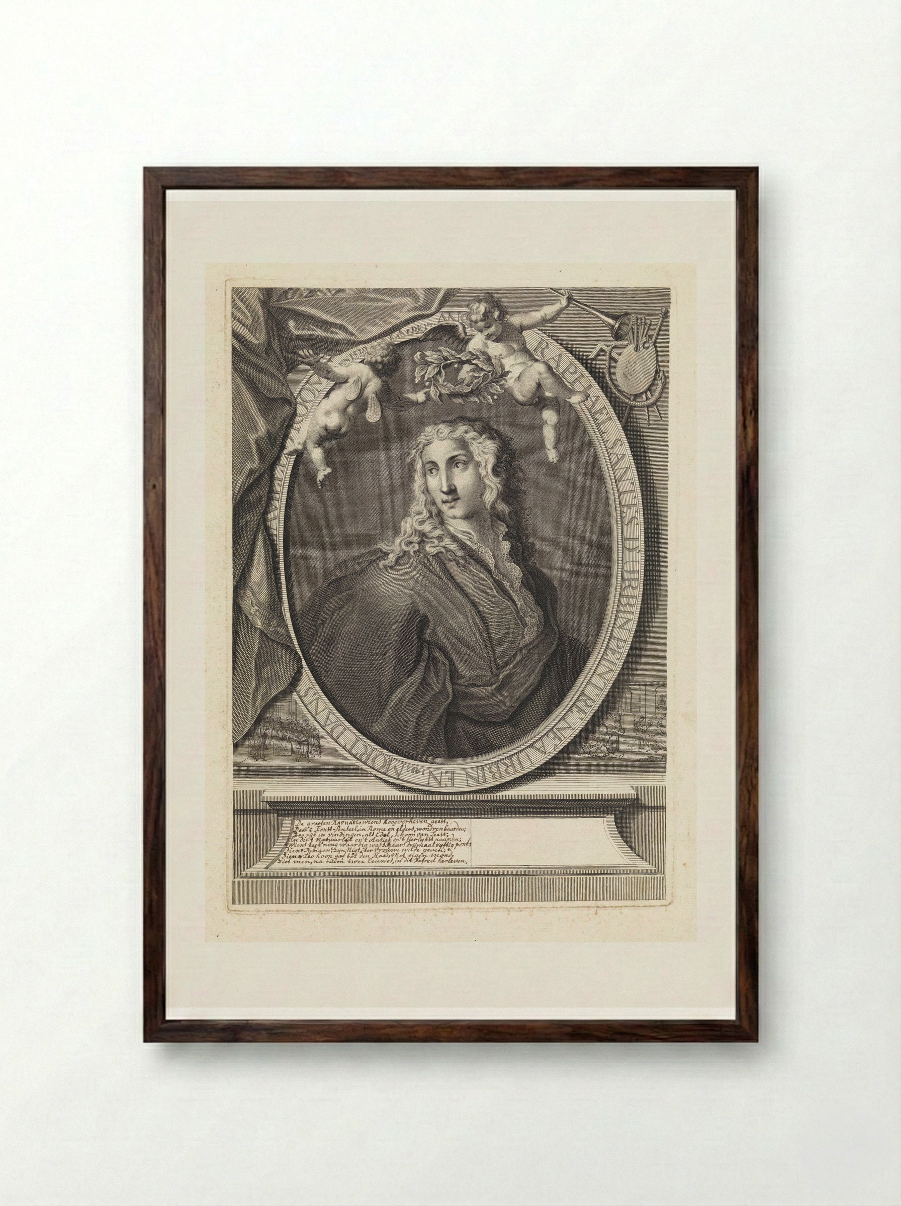 Allegorical Portrait of Raphael - Matthijs Pool - Framed Print Dark Wood