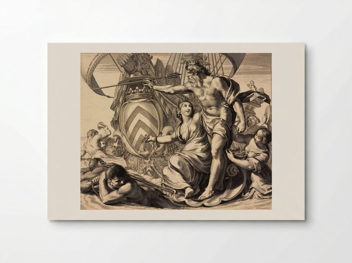 Allegorical Representation of Cardinal Richelieu with Apollo and Neptune - Grégoire Huret - Poster