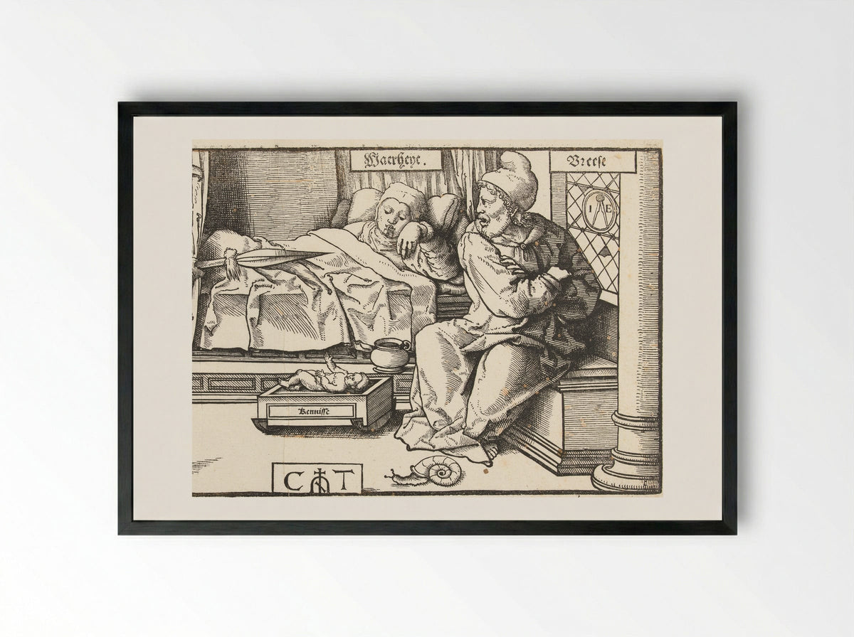 Allegorie met Waarheid, Kennis, Haat en Vrees - Jan Ewoutsz. - Framed Print Black