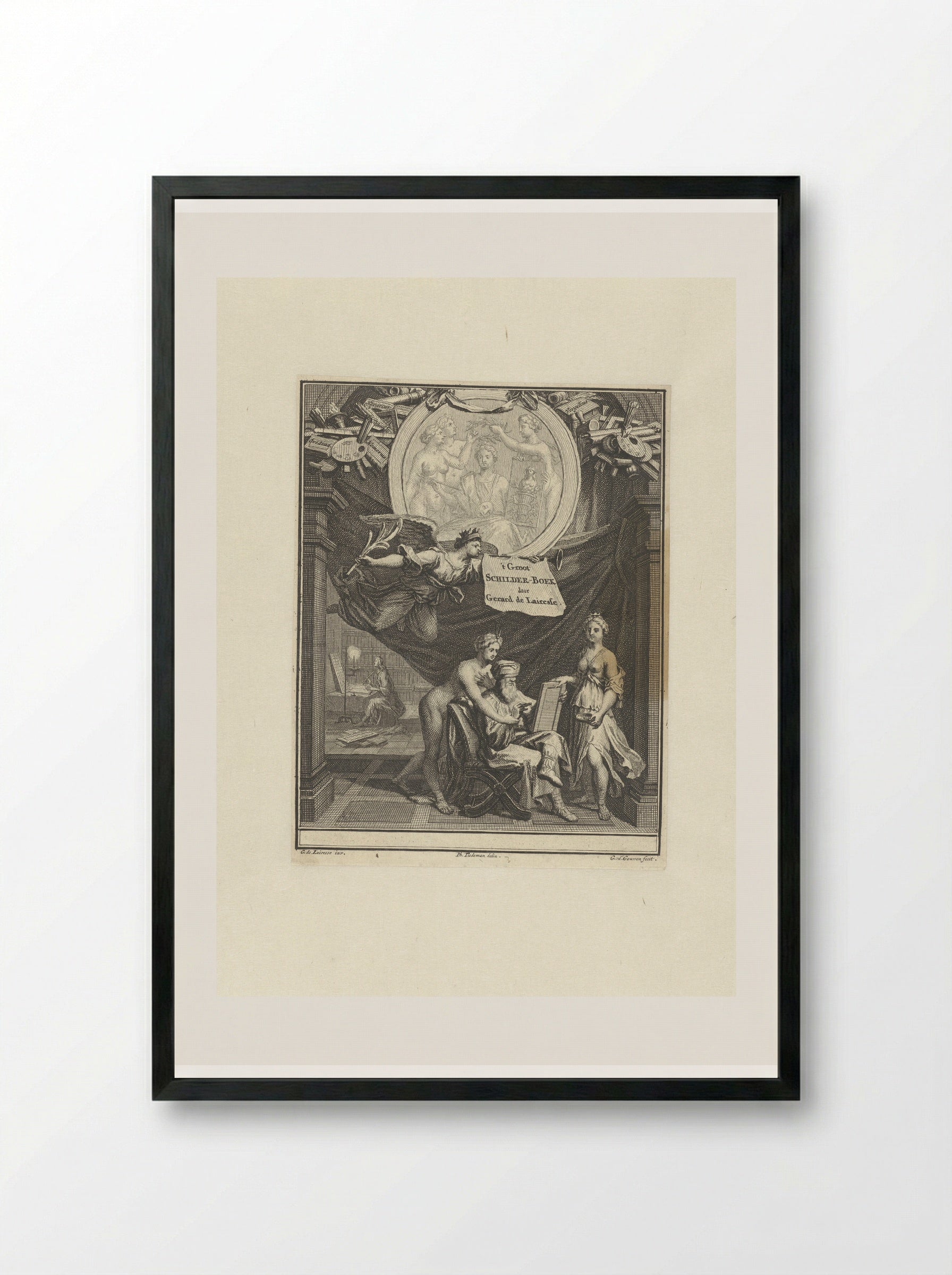Allegorie op de Schilderkunst - Gerard de Lairesse - Framed Print Black