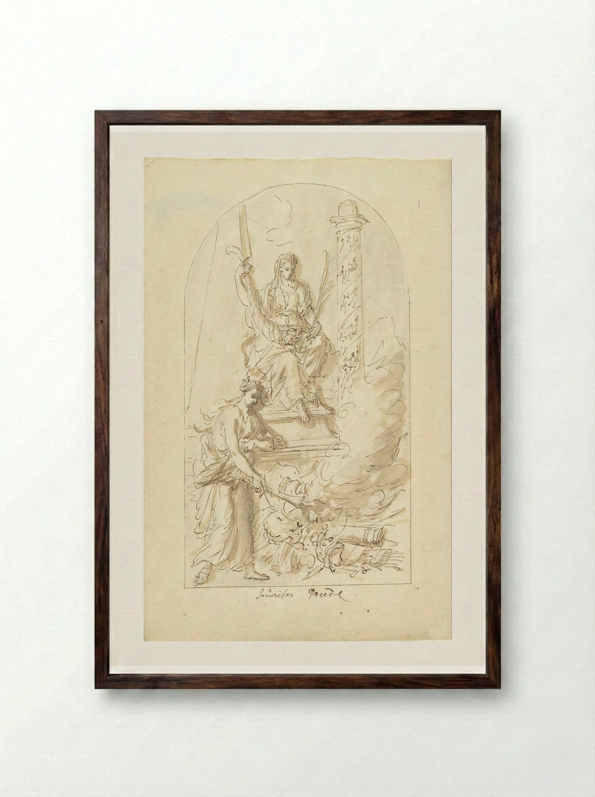 Allegorie op de Vrede - Elias van Nijmegen - Framed Print Dark Wood