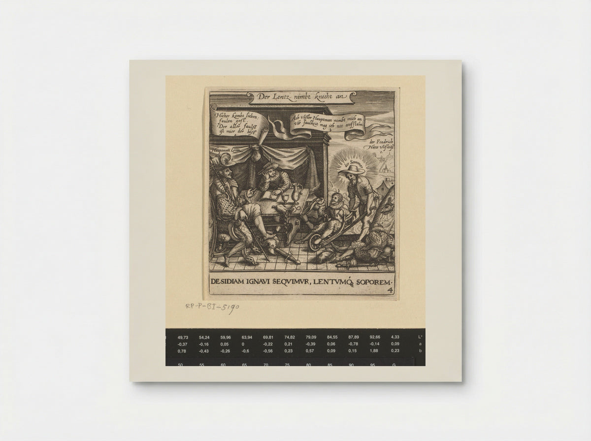 Allegorie op de luiheid van de mens - Johann Theodor de Bry - Poster