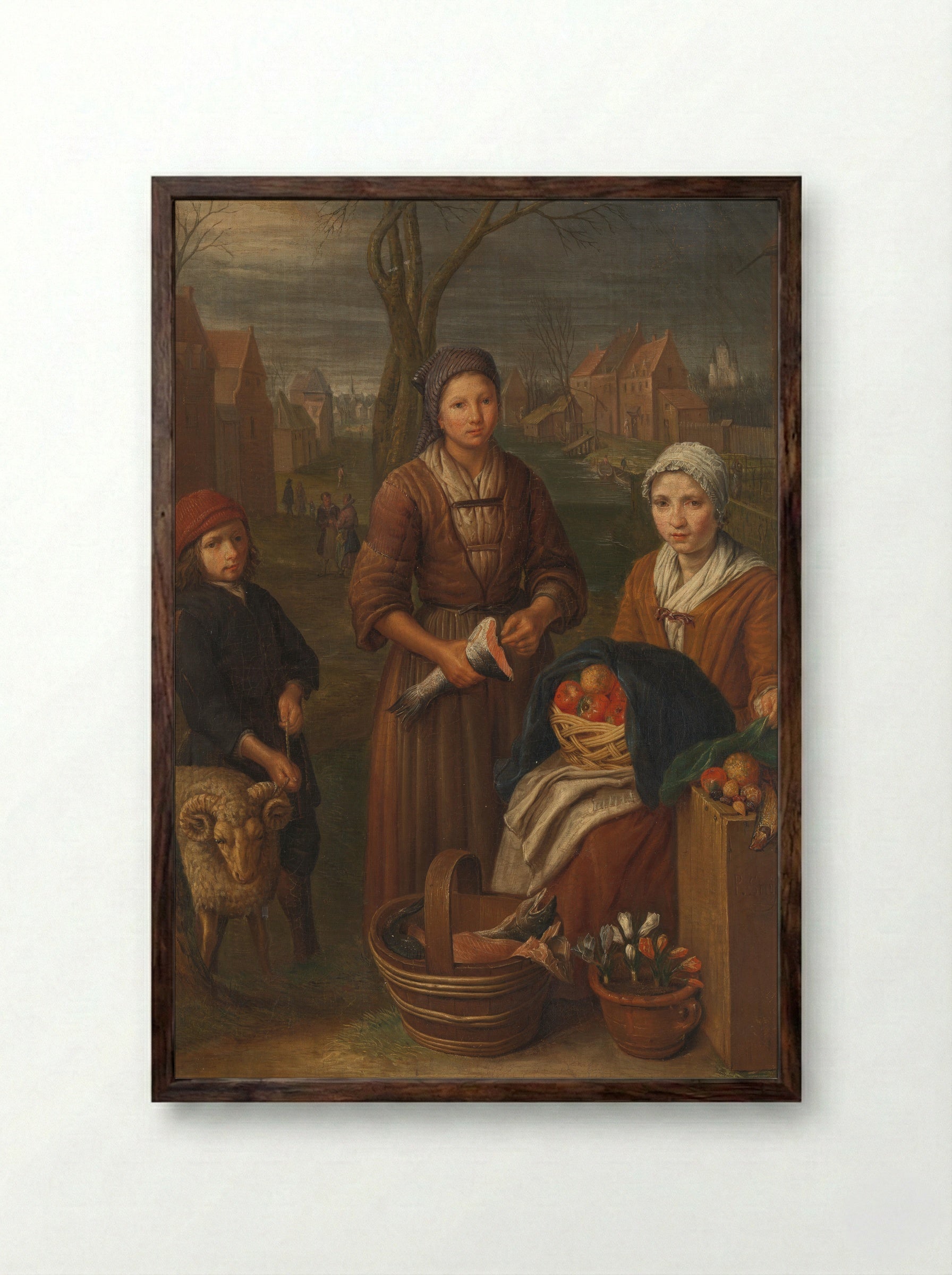 Allegorie op de maand maart - Peeter Snijers - Framed Print Dark Wood