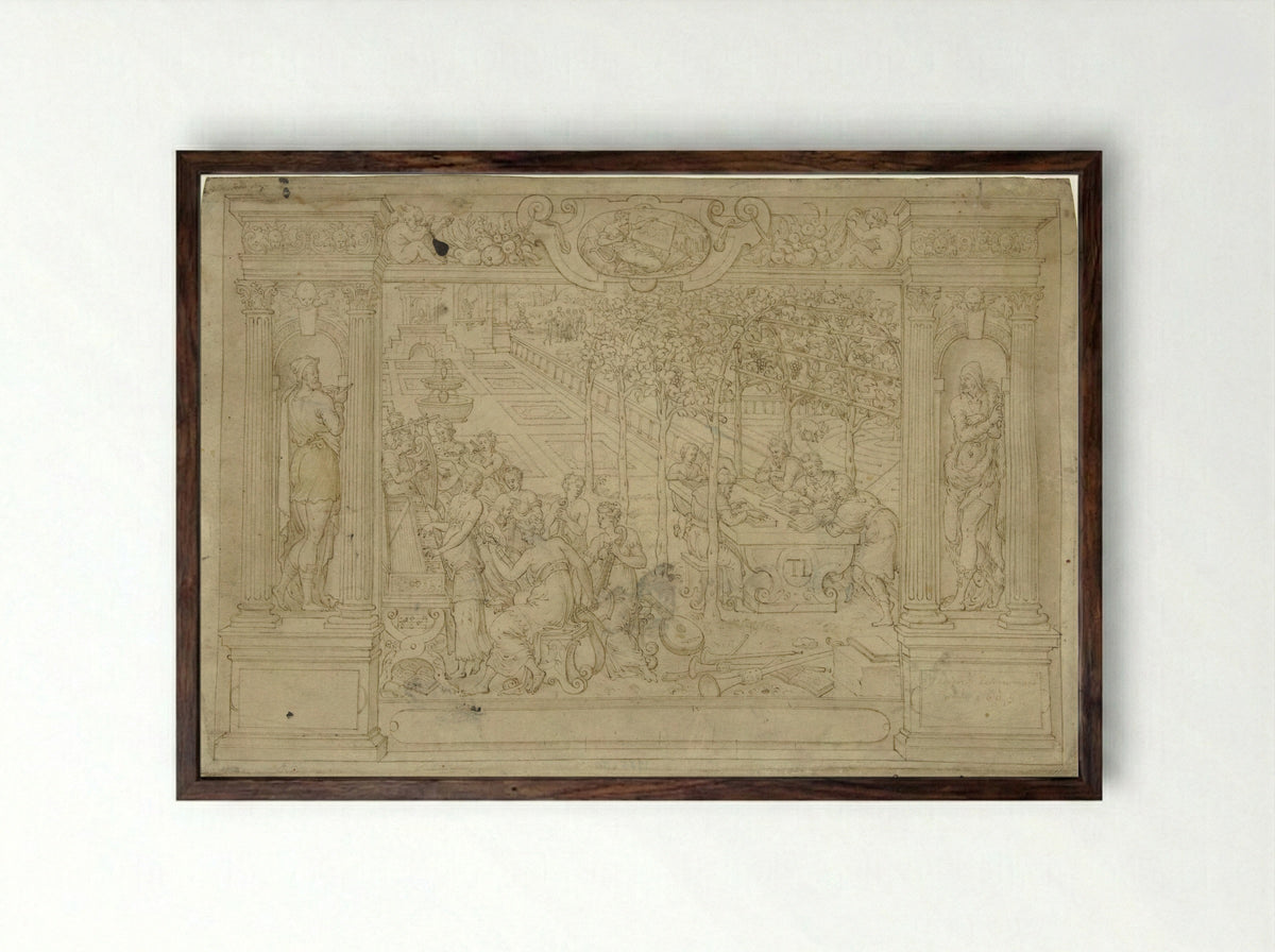 Allegorie op de muziek - Theodoor Loockemans - Framed Print Dark Wood