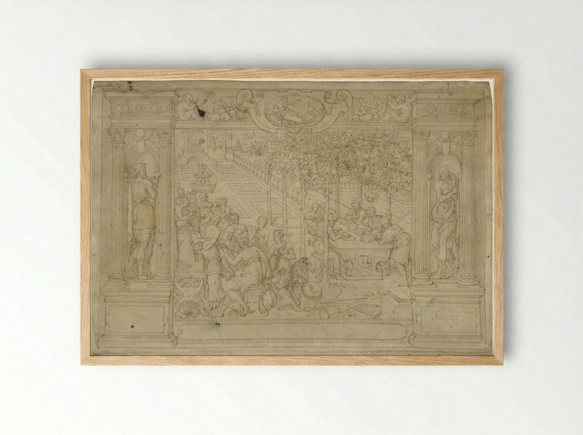 Allegorie op de muziek - Theodoor Loockemans - Framed Print Wood