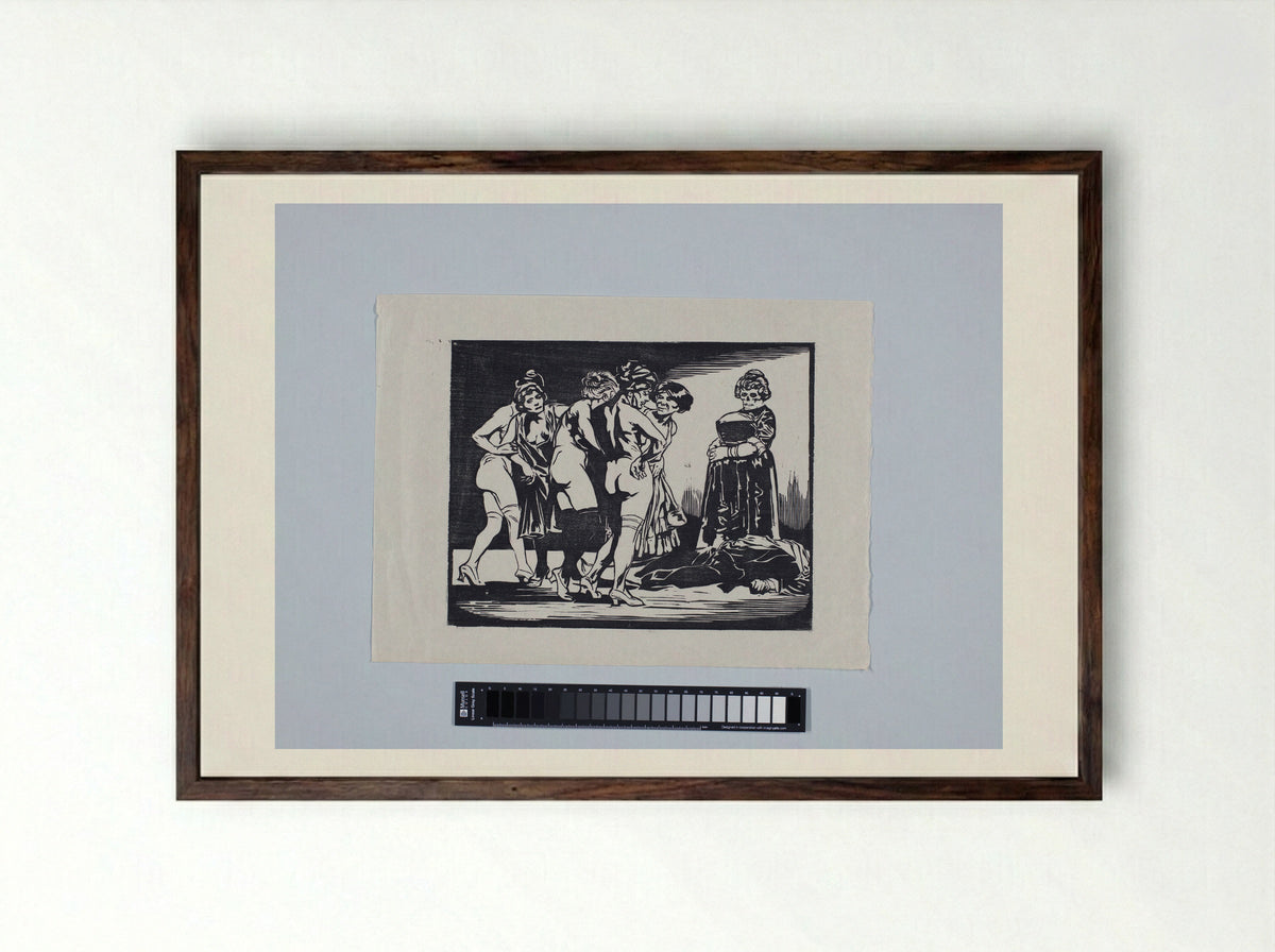 Allegorie op de onkuisheid - Johannes Josephus Aarts - Framed Print Dark Wood