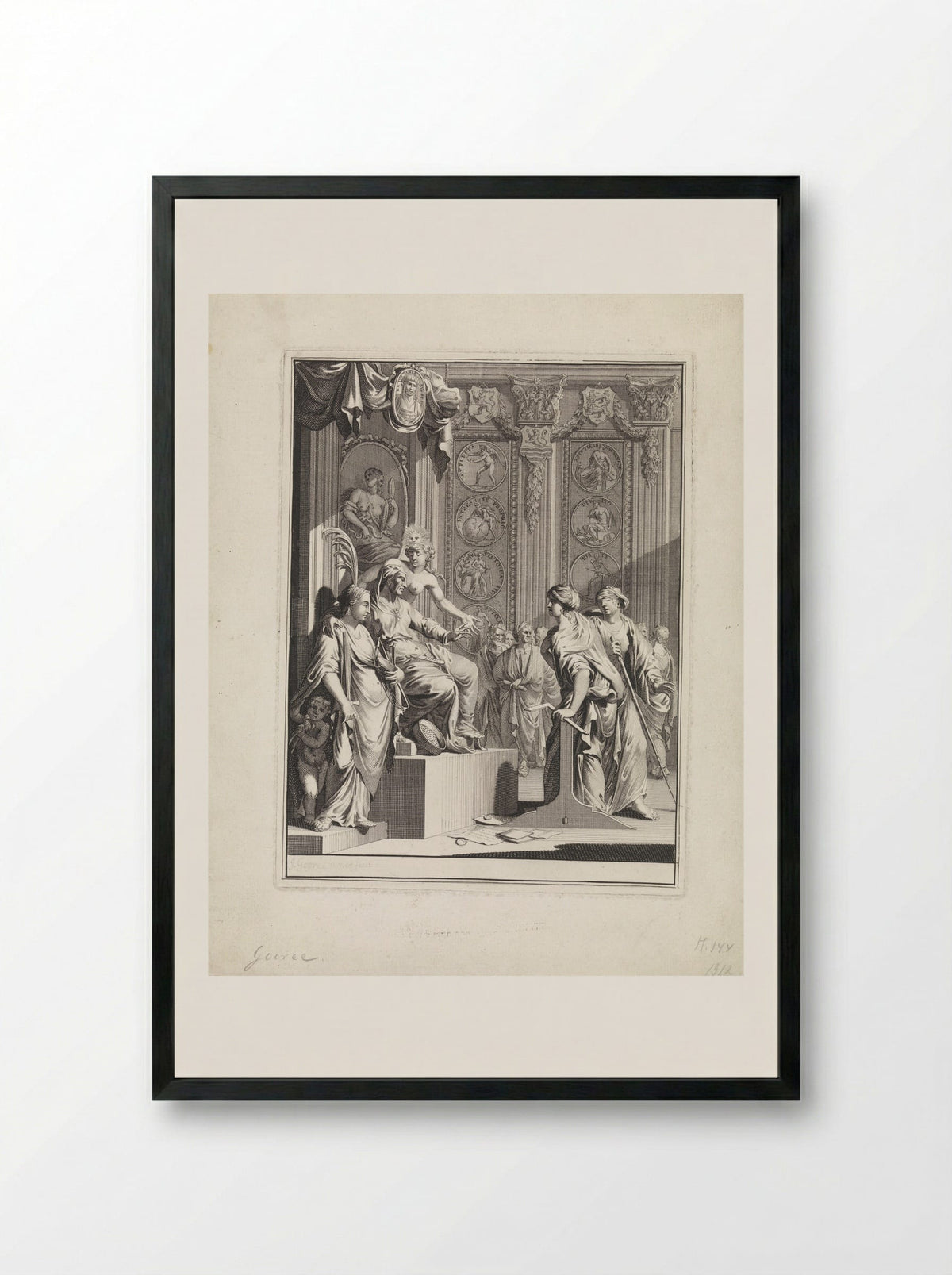 Allegorie op de rechtsprocedure - Jan Goeree - Framed Print Black