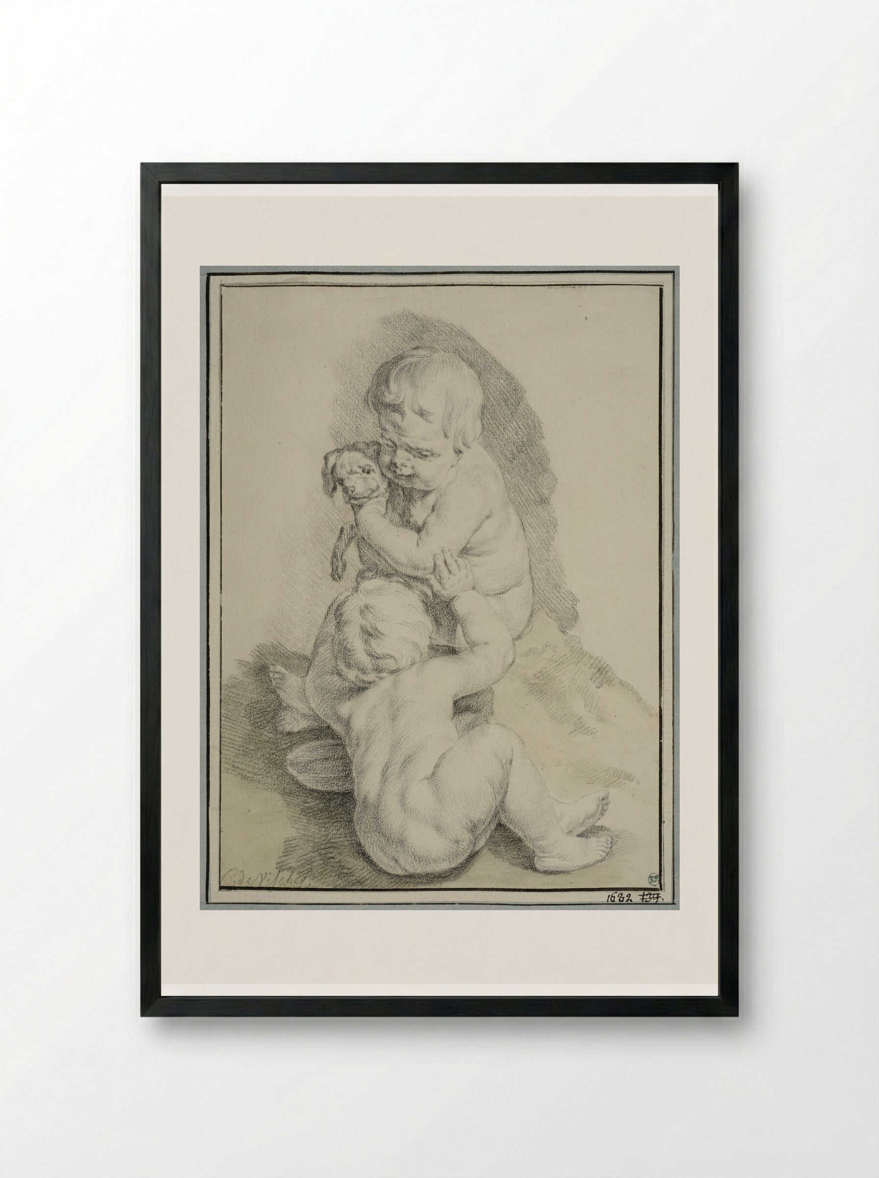 Allegorie op de vergankelijkheid - Cornelis Visscher (II) - Framed Print Black