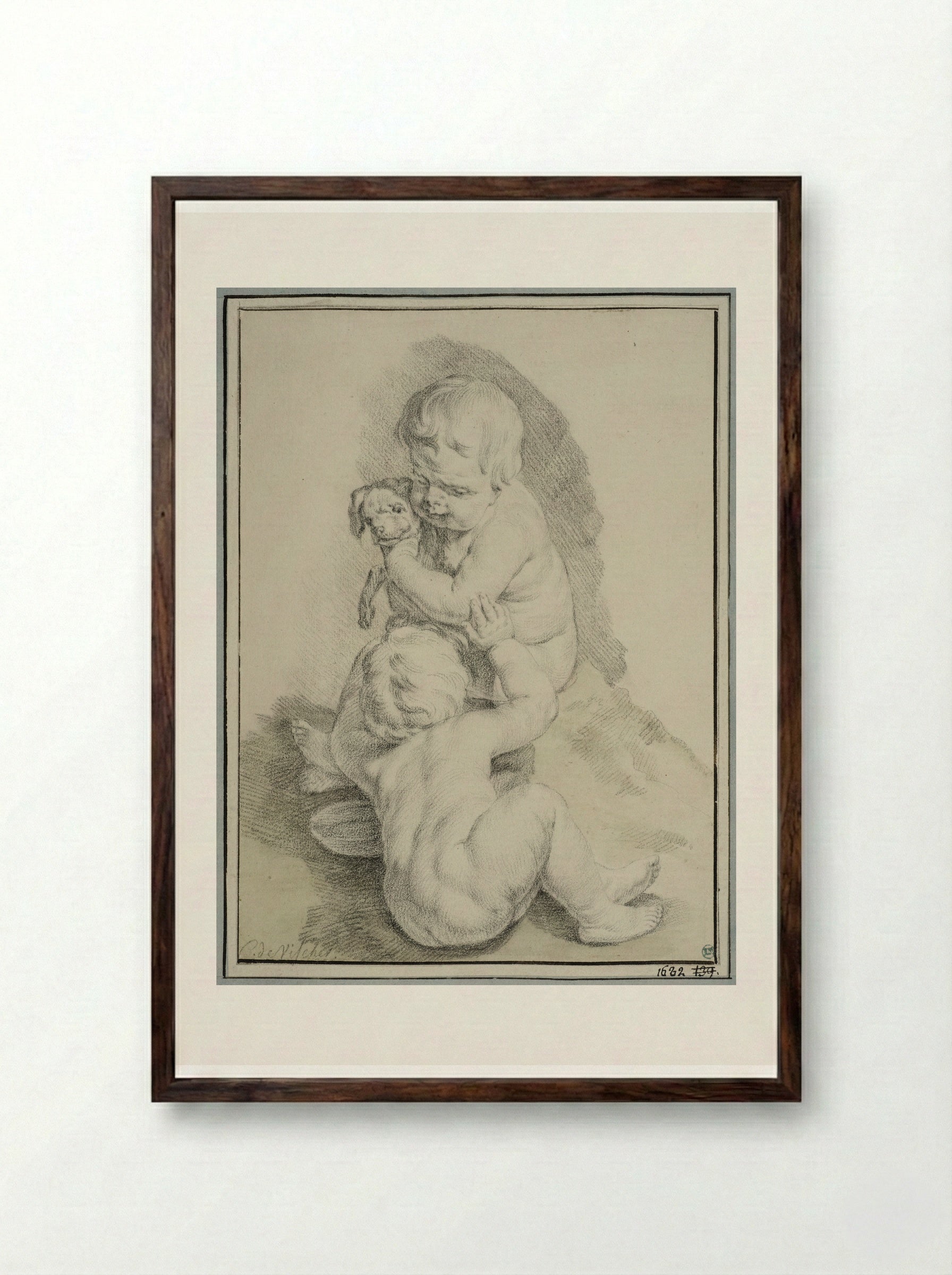 Allegorie op de vergankelijkheid - Cornelis Visscher (II) - Framed Print Dark Wood