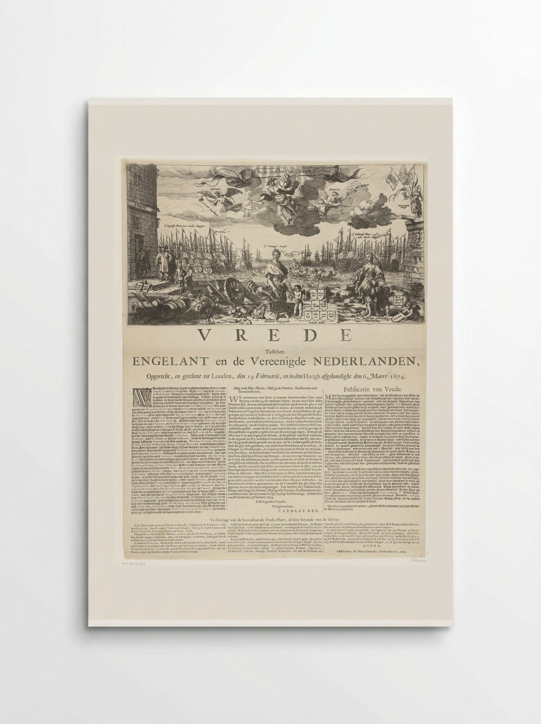 Allegorie op de vrede met Engeland - Salomon Savery - Poster