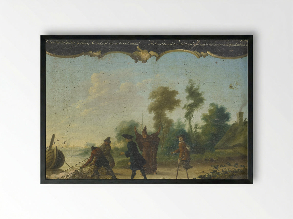Allegorie op de vrije liefde - Joseph Pierre Vianey - Framed Print Black