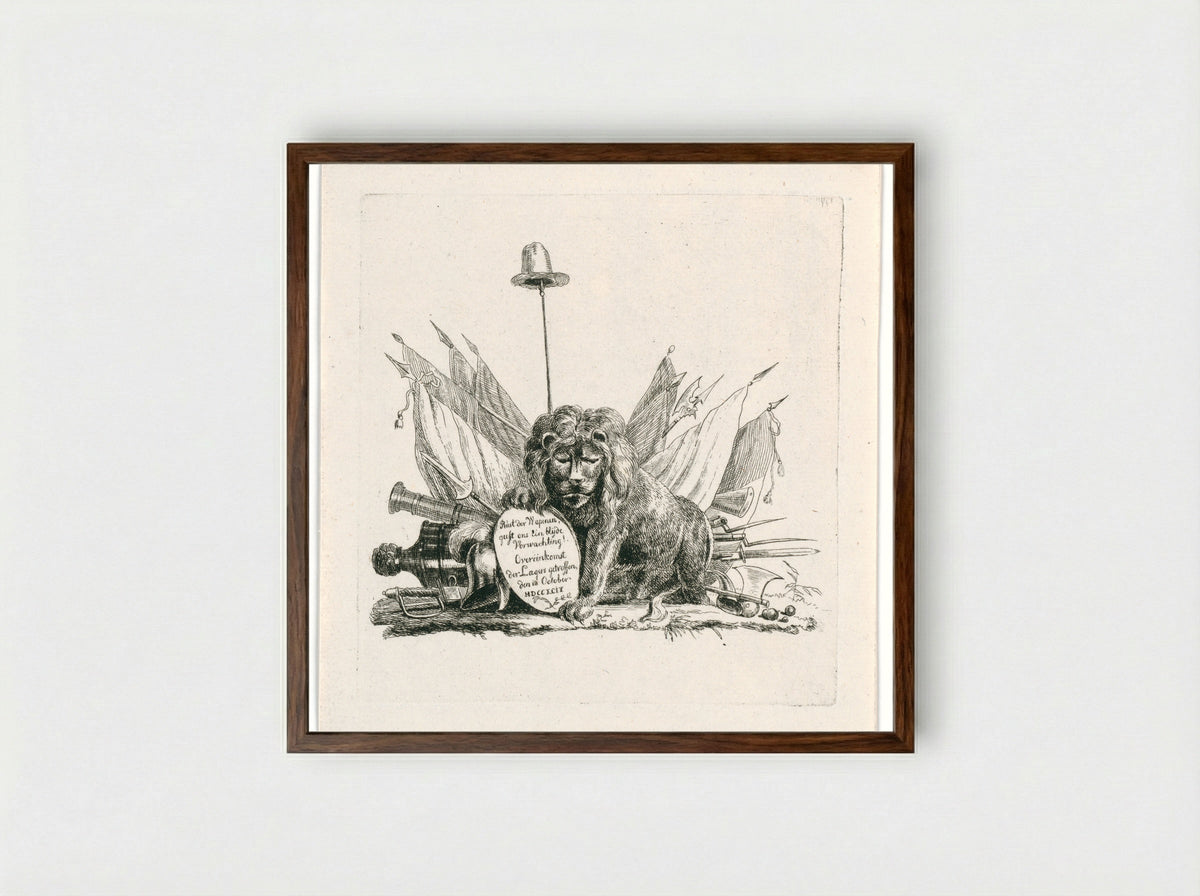 Allegorie op de wapenstilstand van 18 oktober 1794 - Pieter Gerardus van Os - Framed Print Dark Wood