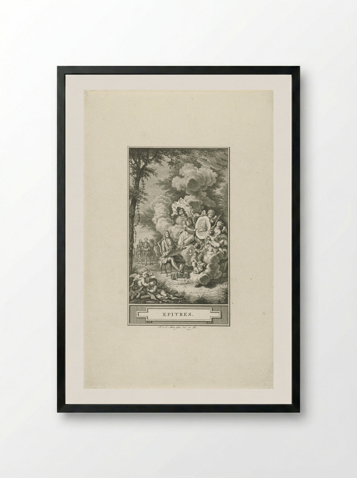 Allegorie op de werken van Nicholas Boileau-Despréaux - Daniël Jean Changuion - Framed Print Black