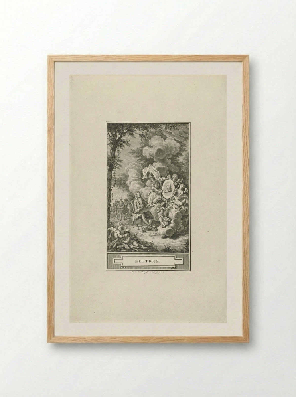 Allegorie op de werken van Nicholas Boileau-Despréaux - Daniël Jean Changuion - Framed Print Wood