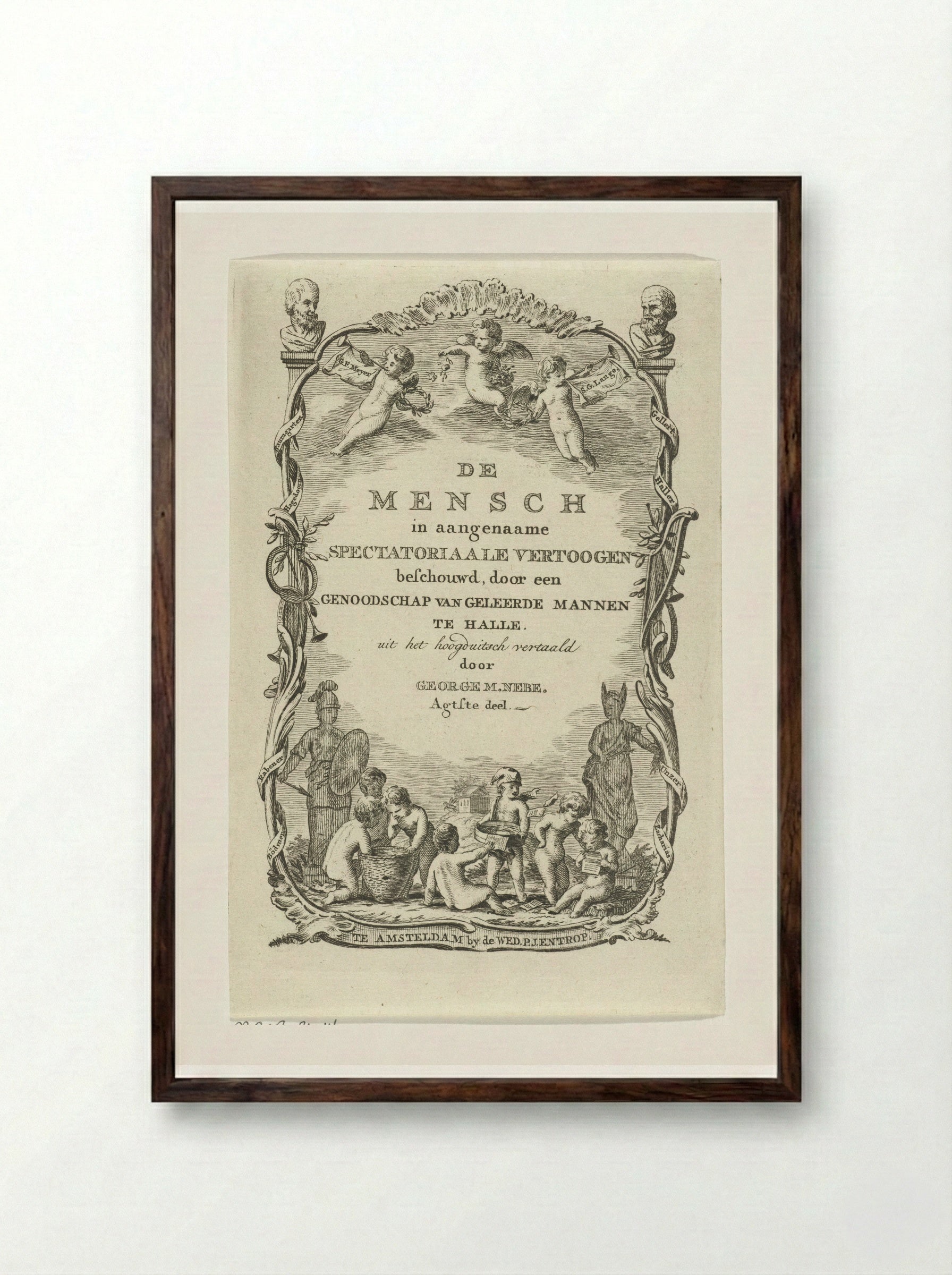 Allegorie op de wijsheid en de kunsten - Cornelis van Noorde - Framed Print Dark Wood