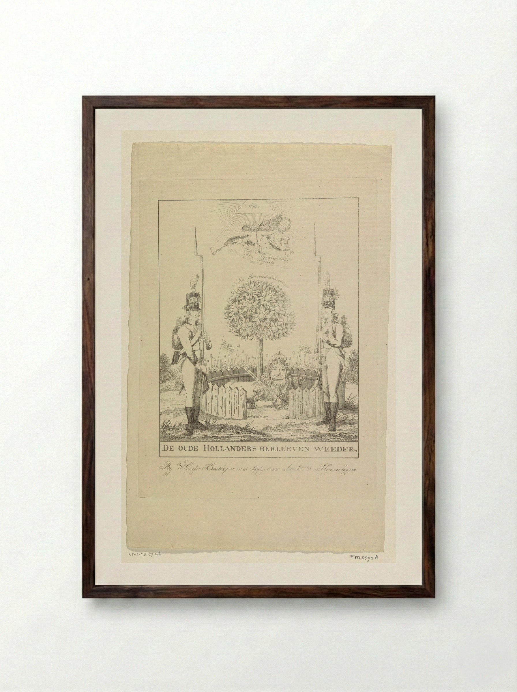 Allegorie op het herstel van Nederland - Wijnand Esser - Framed Print Dark Wood