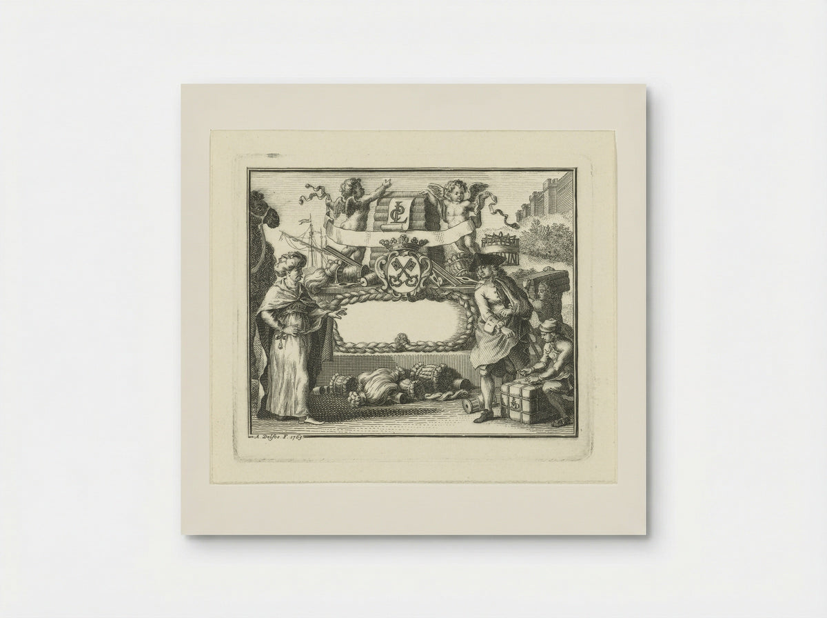 Allegorie op wolhandel in Leiden - Abraham Delfos - Poster