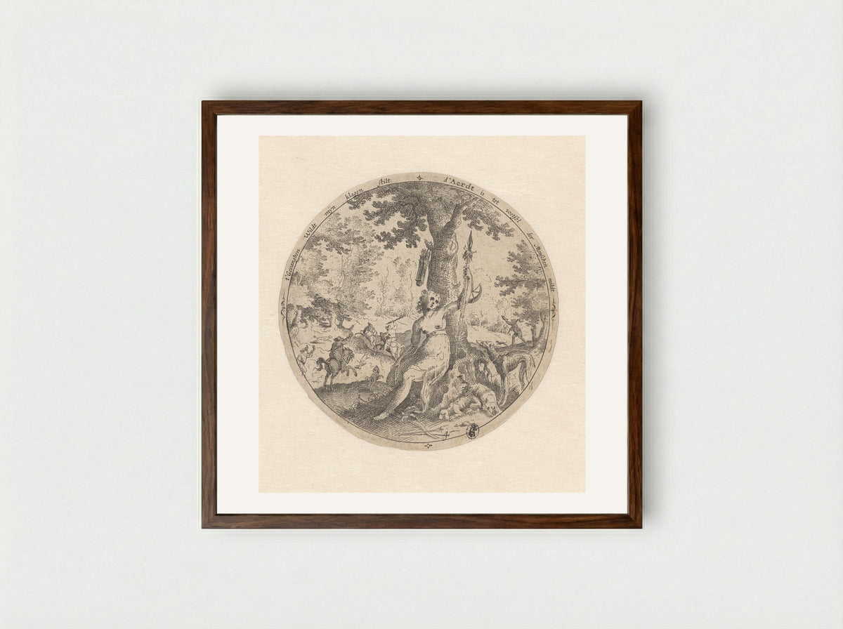 Allegorie van de Aarde - Claes Jansz. Visscher (II) - Framed Print Dark Wood
