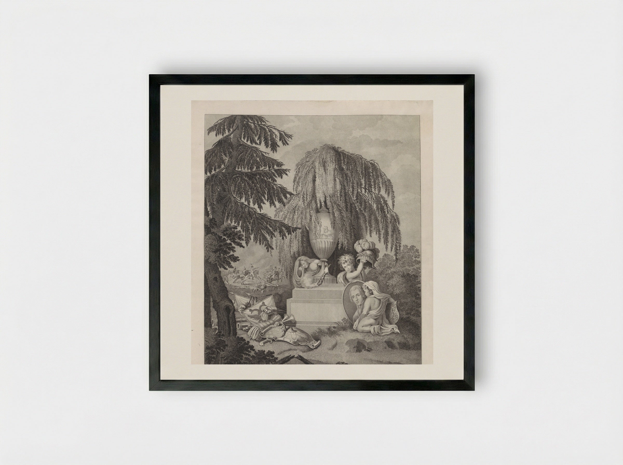Allegorisch gedenkteken voor Willem George Frederik, prins van Oranje-Nassau - Jacobus Wijsman - Framed Print Black