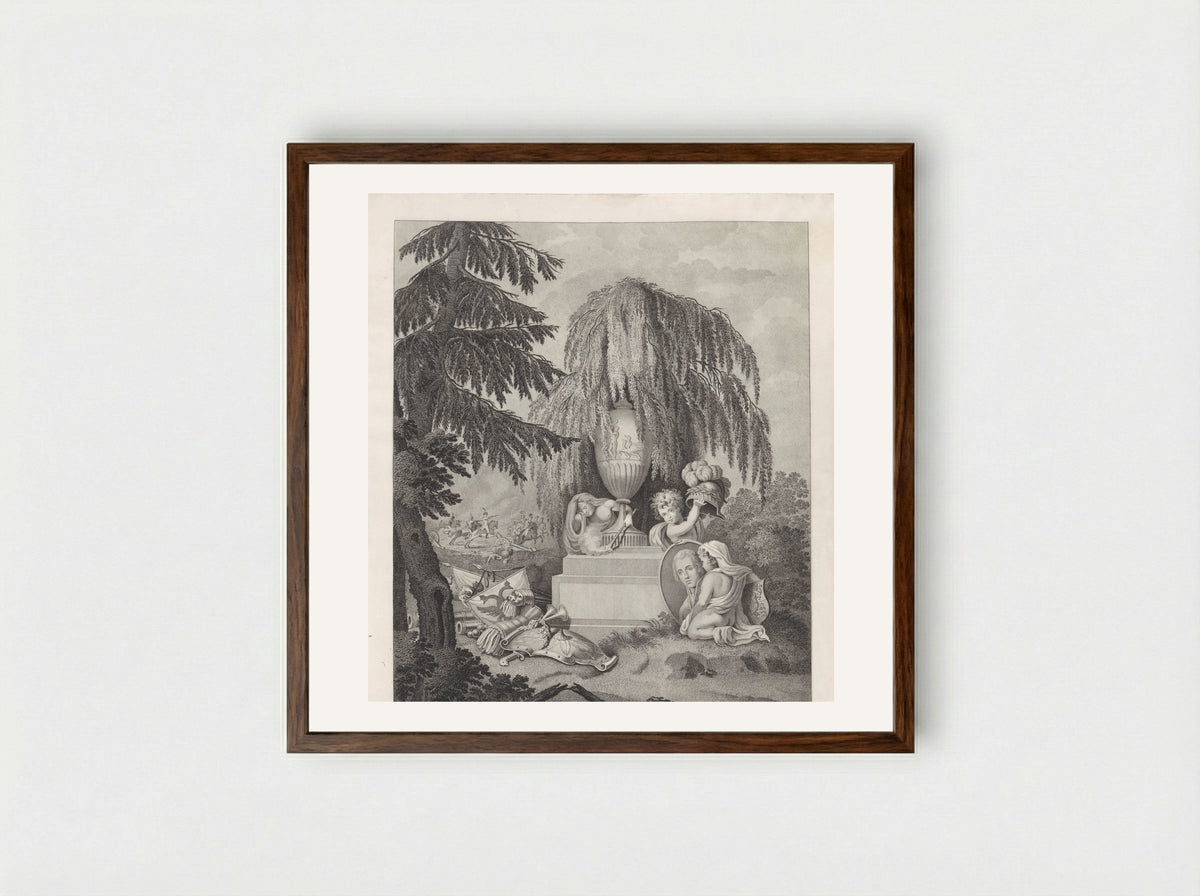 Allegorisch gedenkteken voor Willem George Frederik, prins van Oranje-Nassau - Jacobus Wijsman - Framed Print Dark Wood