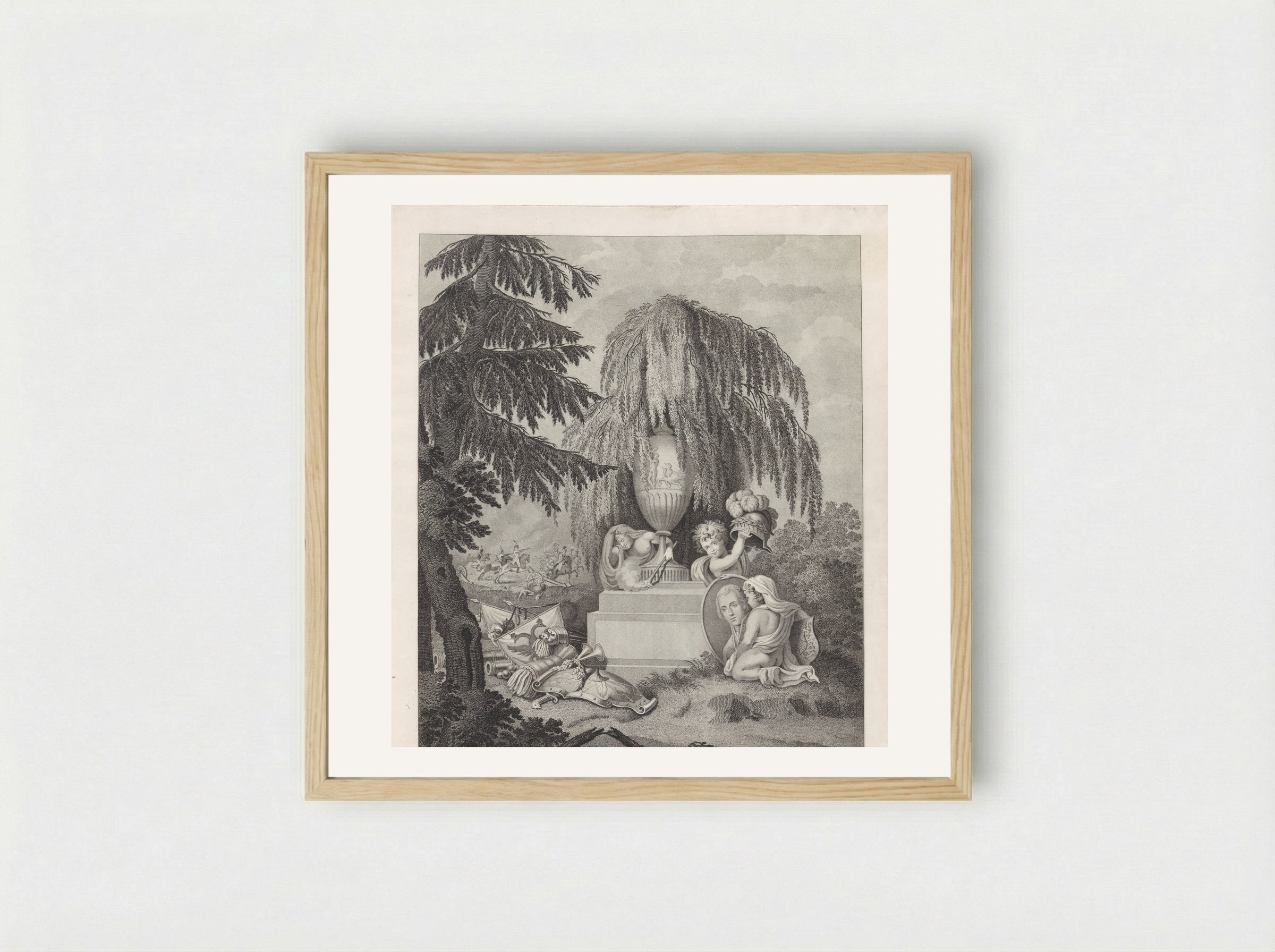 Allegorisch gedenkteken voor Willem George Frederik, prins van Oranje-Nassau - Jacobus Wijsman - Framed Print Wood