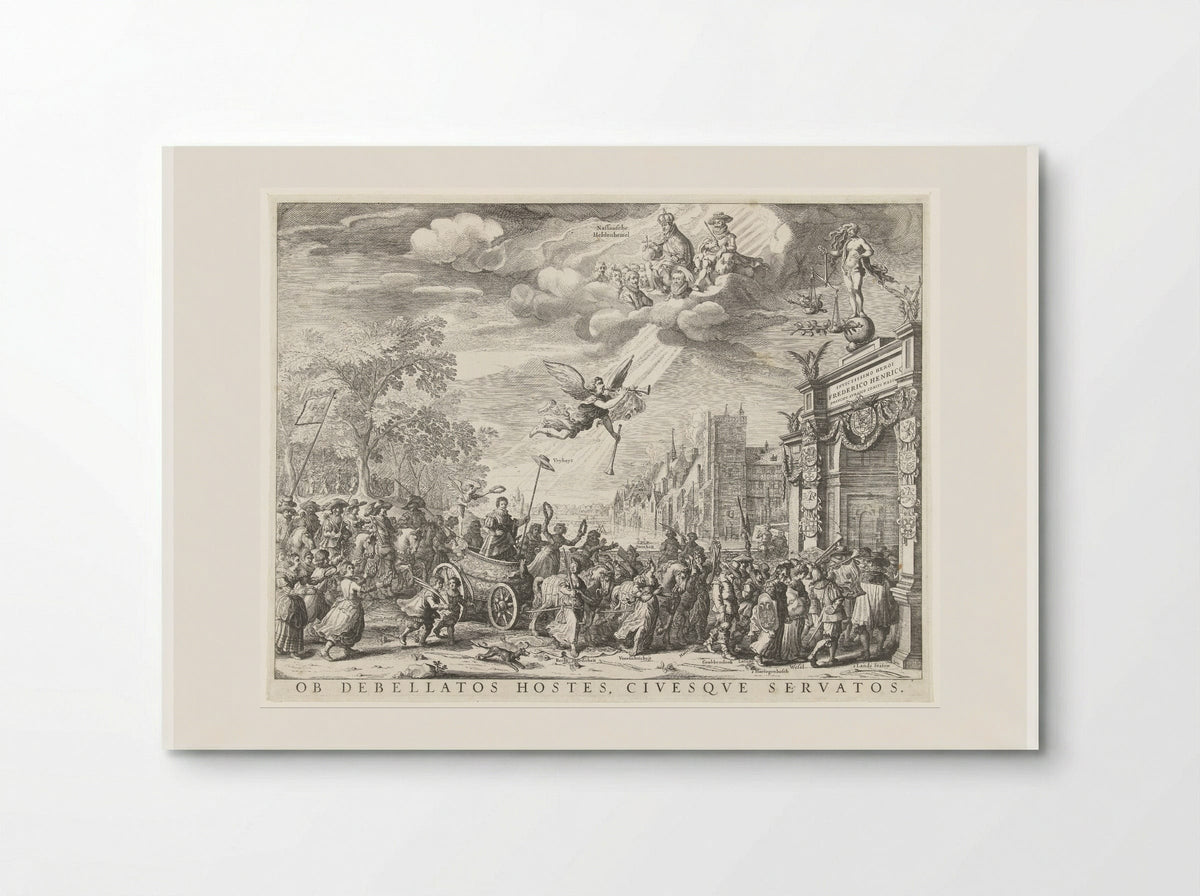 Allegorische triomfantelijke intocht van Frederik Hendrik in Den Haag - Salomon Savery - Poster