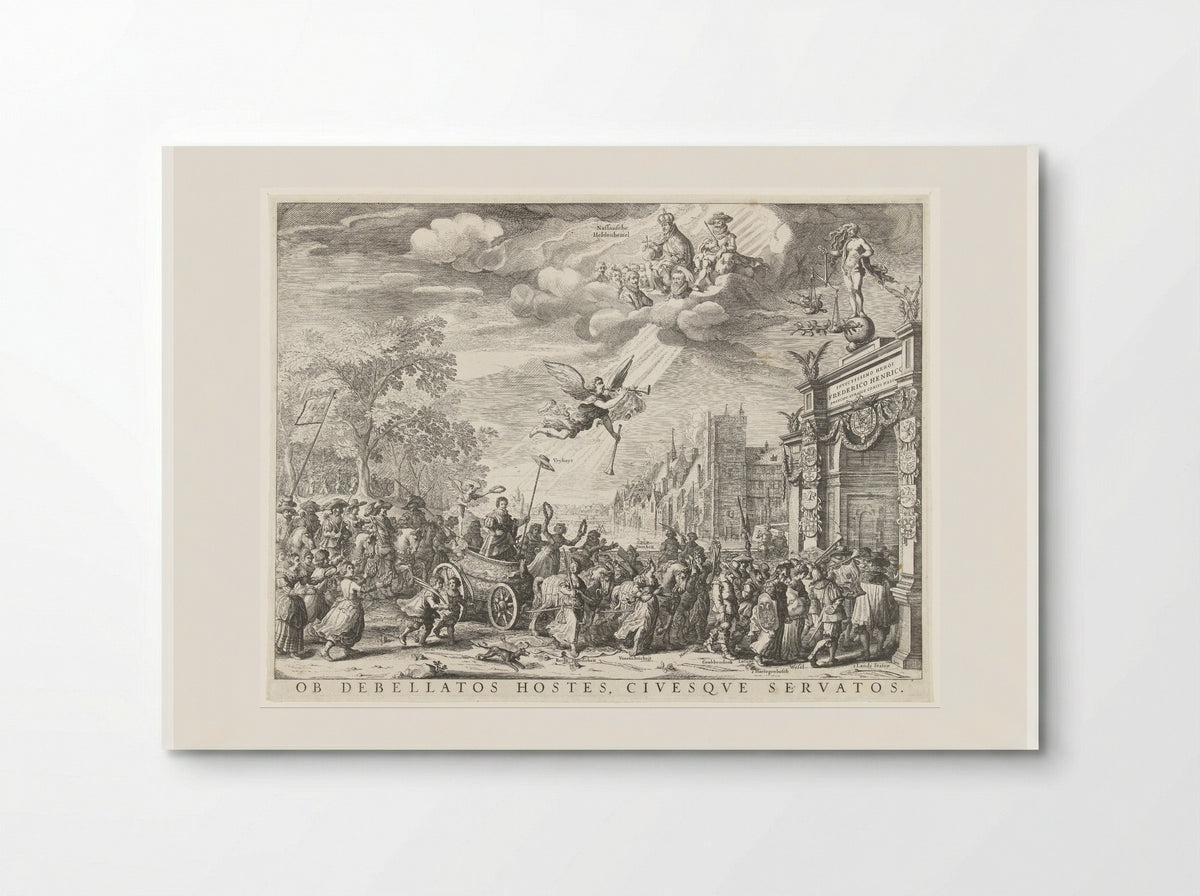 Allegorische triomfantelijke intocht van Frederik Hendrik in Den Haag - Salomon Savery - Poster