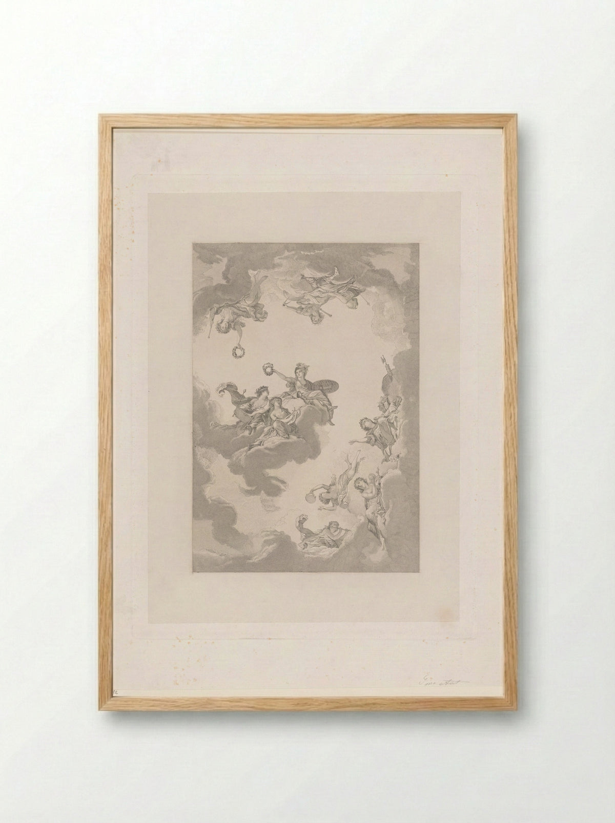 Allegorische voorstelling naar een plafond in Fontainebleau - François de Meersman - Framed Print Wood