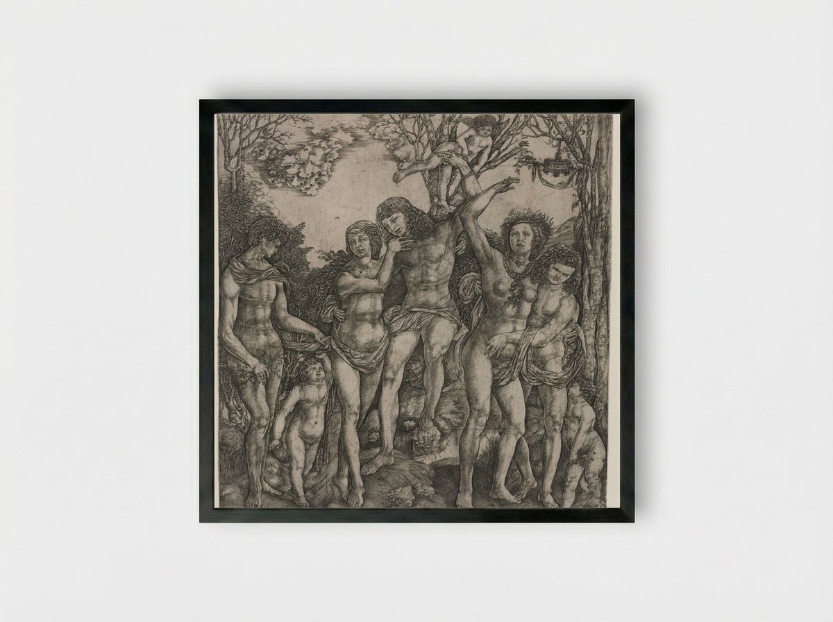 Allegory of Carnal Love - Cristofano Robetta - Framed Print Black