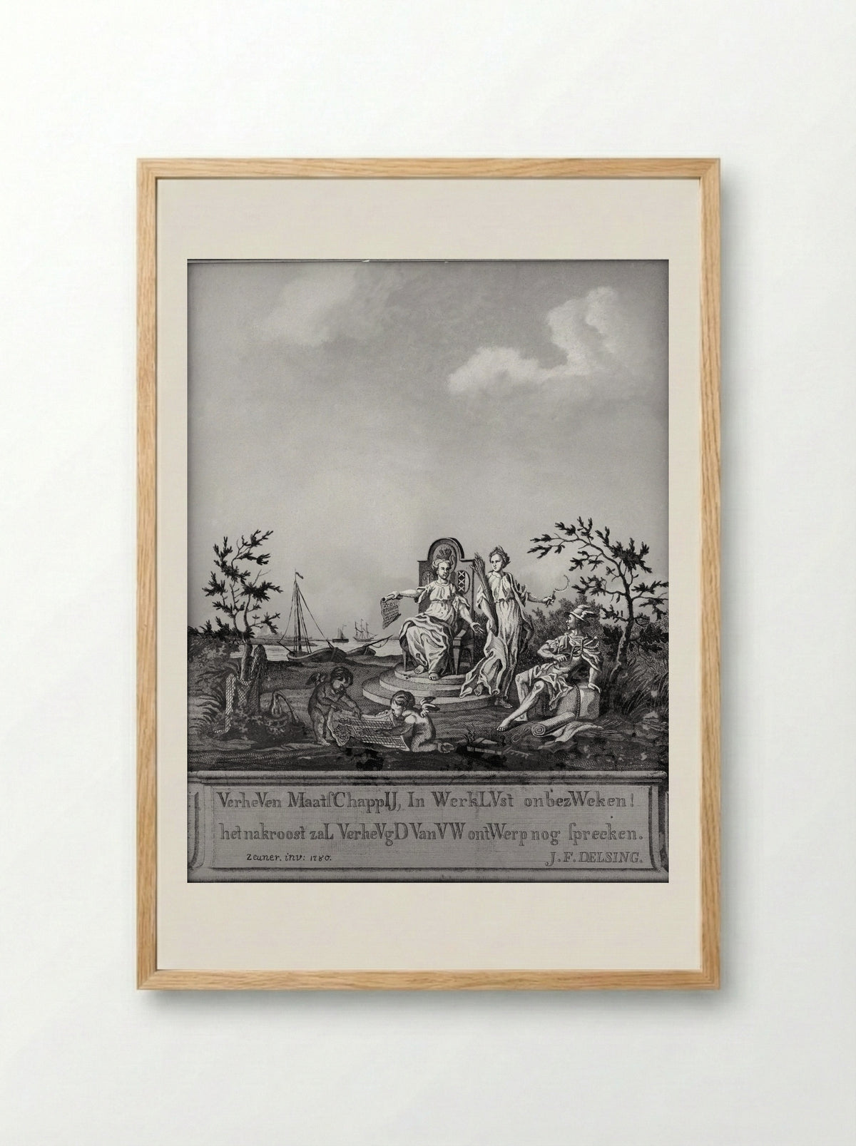 Allegory of Commerce and Industry - Jonas Zeuner - Framed Print Wood
