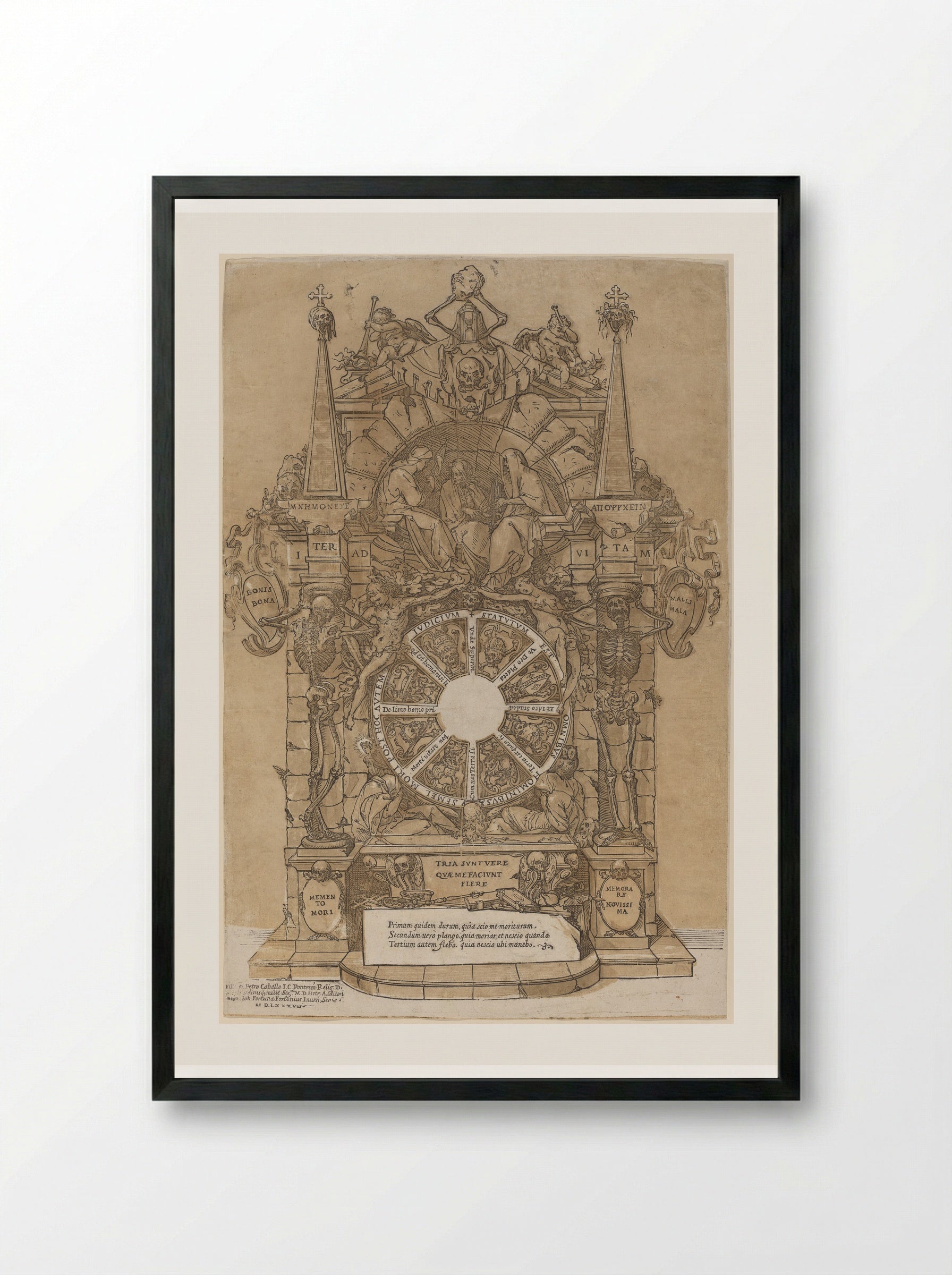 Allegory of Death - Andrea Andreani - Framed Print Black
