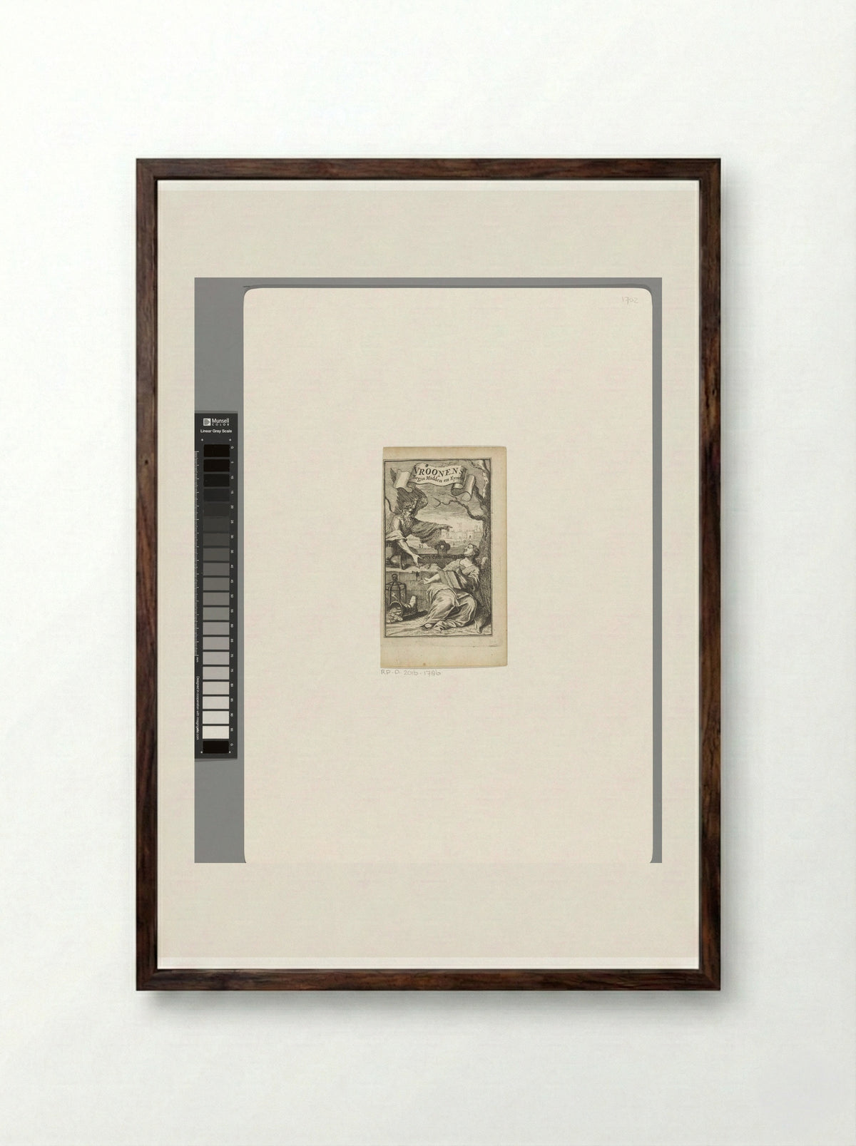 Allegory of Father Time and History - Pieter van den Berge - Framed Print Dark Wood