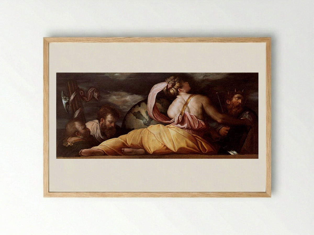 Allegory of Geography - Giorgio Vasari - Framed Print Wood