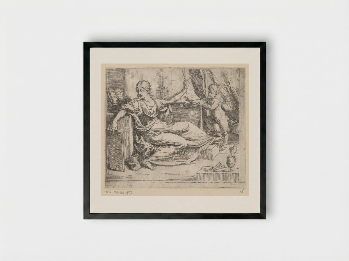 Allegory of Learning - Guido Reni - Framed Print Black