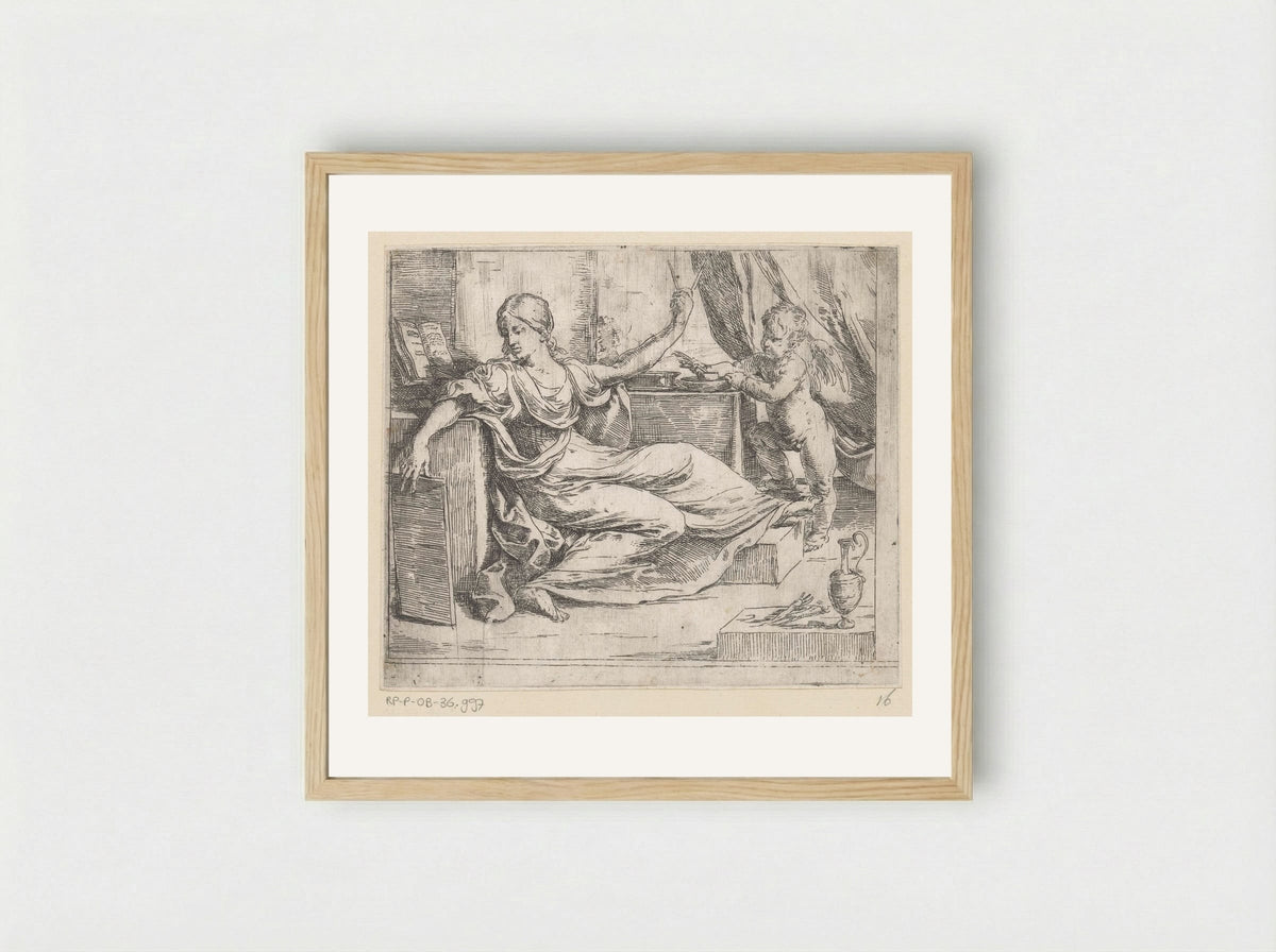 Allegory of Learning - Guido Reni - Framed Print Wood