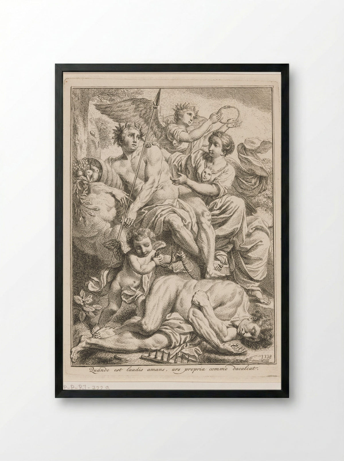 Allegory of Painting Crowned by Eternity - Louis Fabritius Dubourg - Framed Print Black