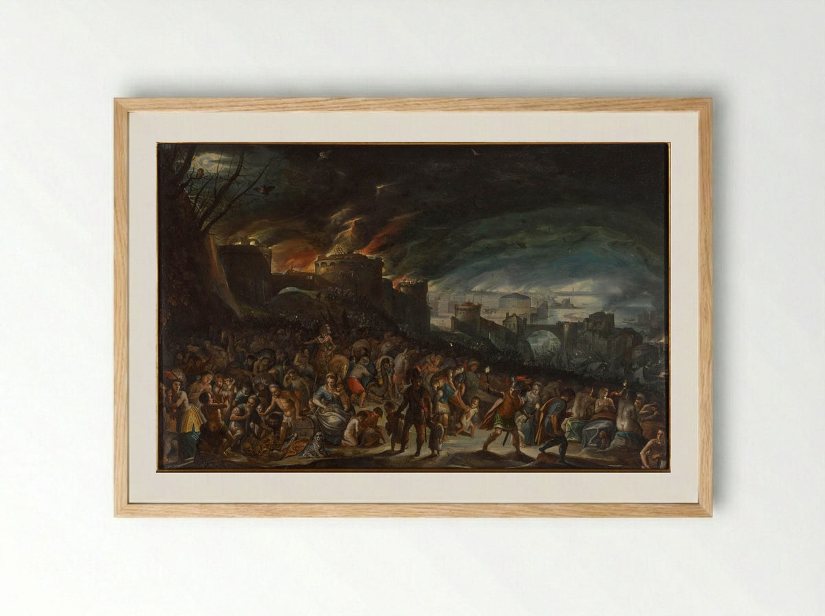 Allegory of Secular and Spiritual Abuses - Gillis Mostaert (I) - Framed Print Wood