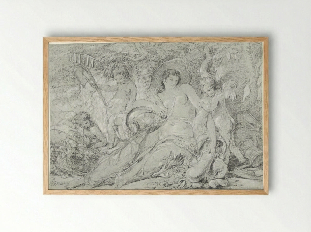 Allegory of Summer - Louis Gabriel Blanchet - Framed Print Wood