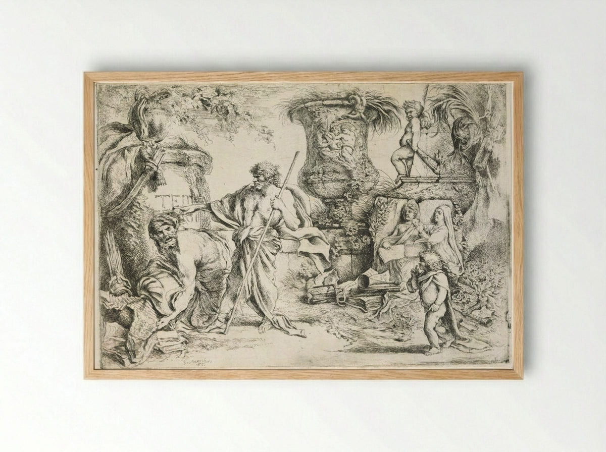 Allegory of Transience - Giovanni Benedetto Castiglione - Framed Print Wood