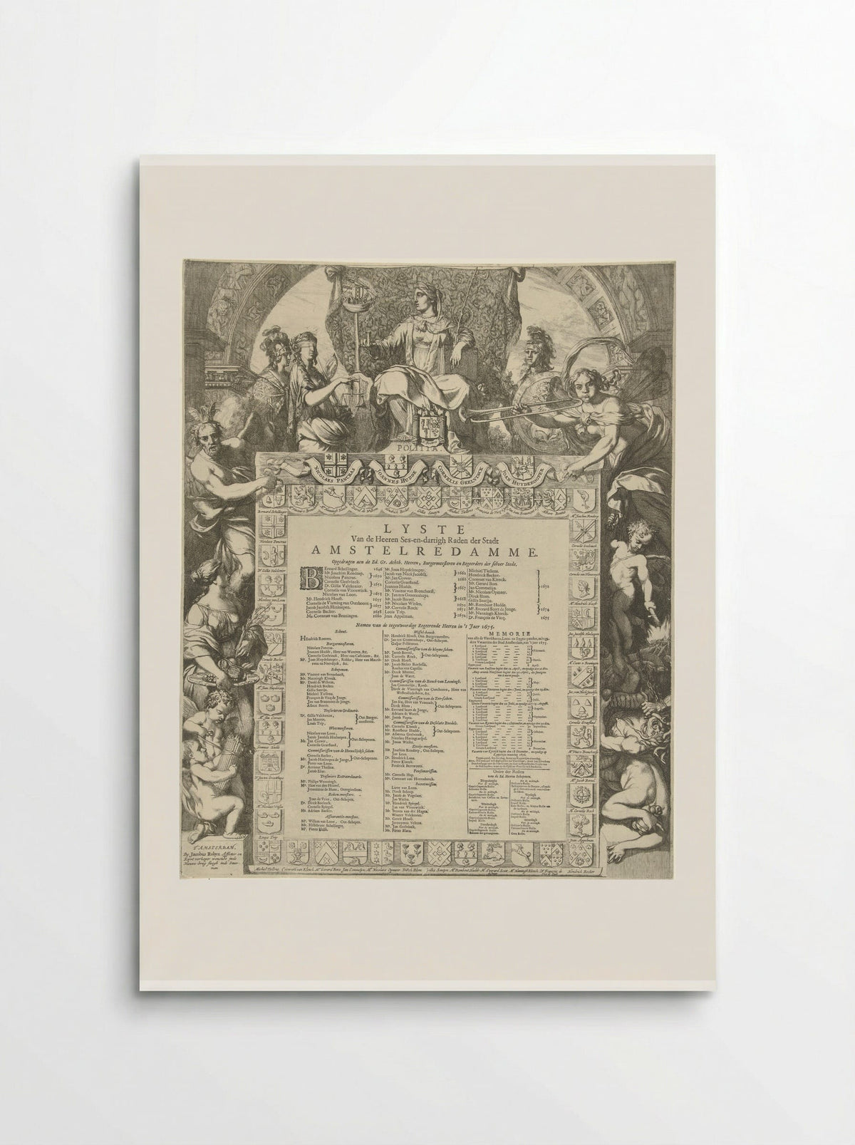 Allegory of the Amsterdam City Government - Gerard de Lairesse - Poster