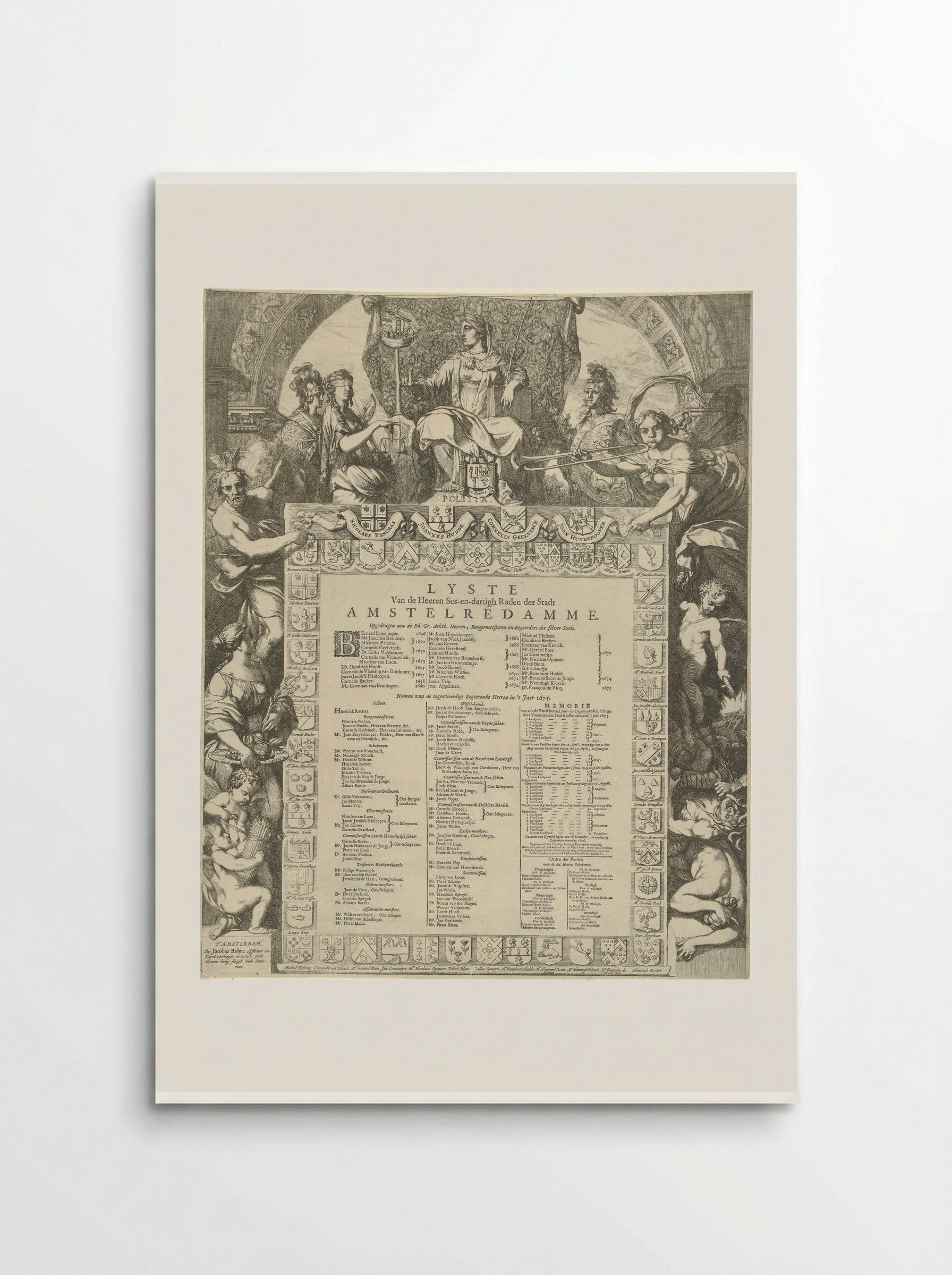 Allegory of the Amsterdam City Government - Gerard de Lairesse - Poster
