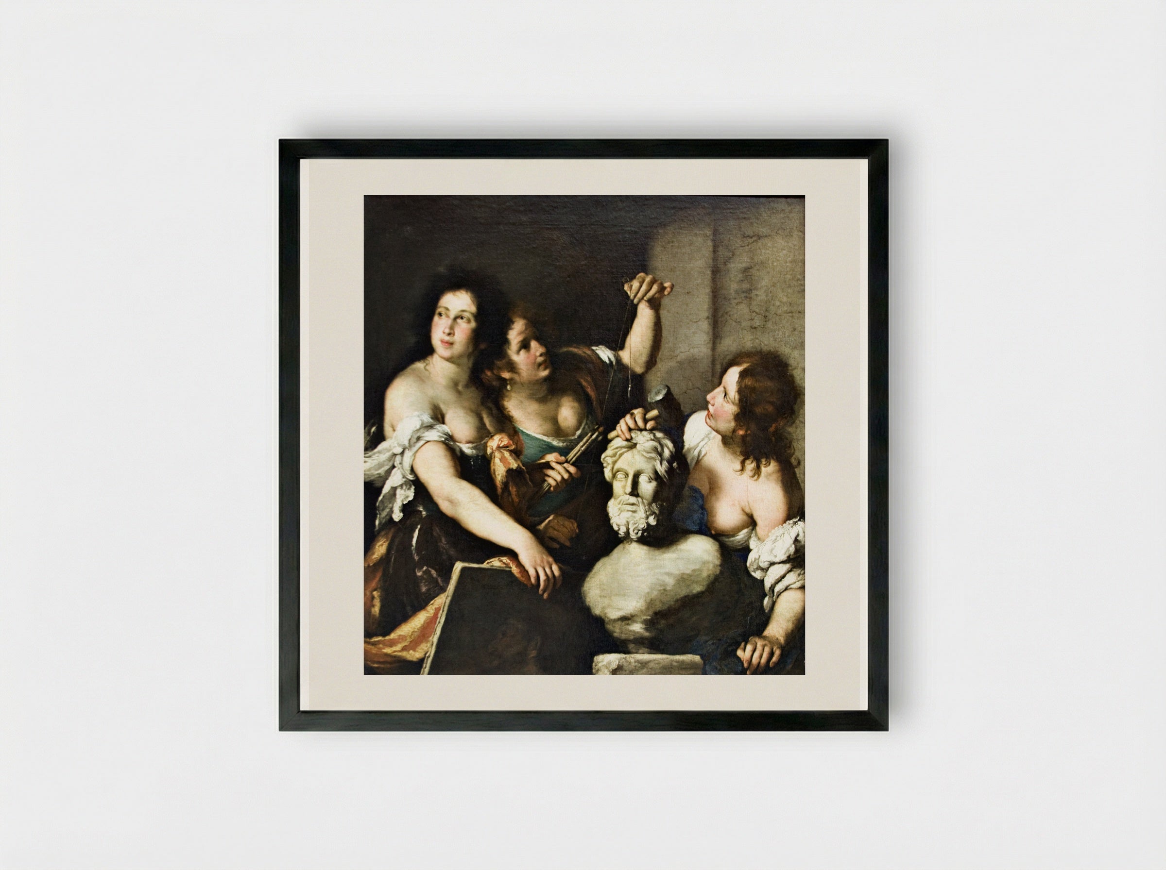 Allegory of the Arts - Bernardo Strozzi - Framed Print Black