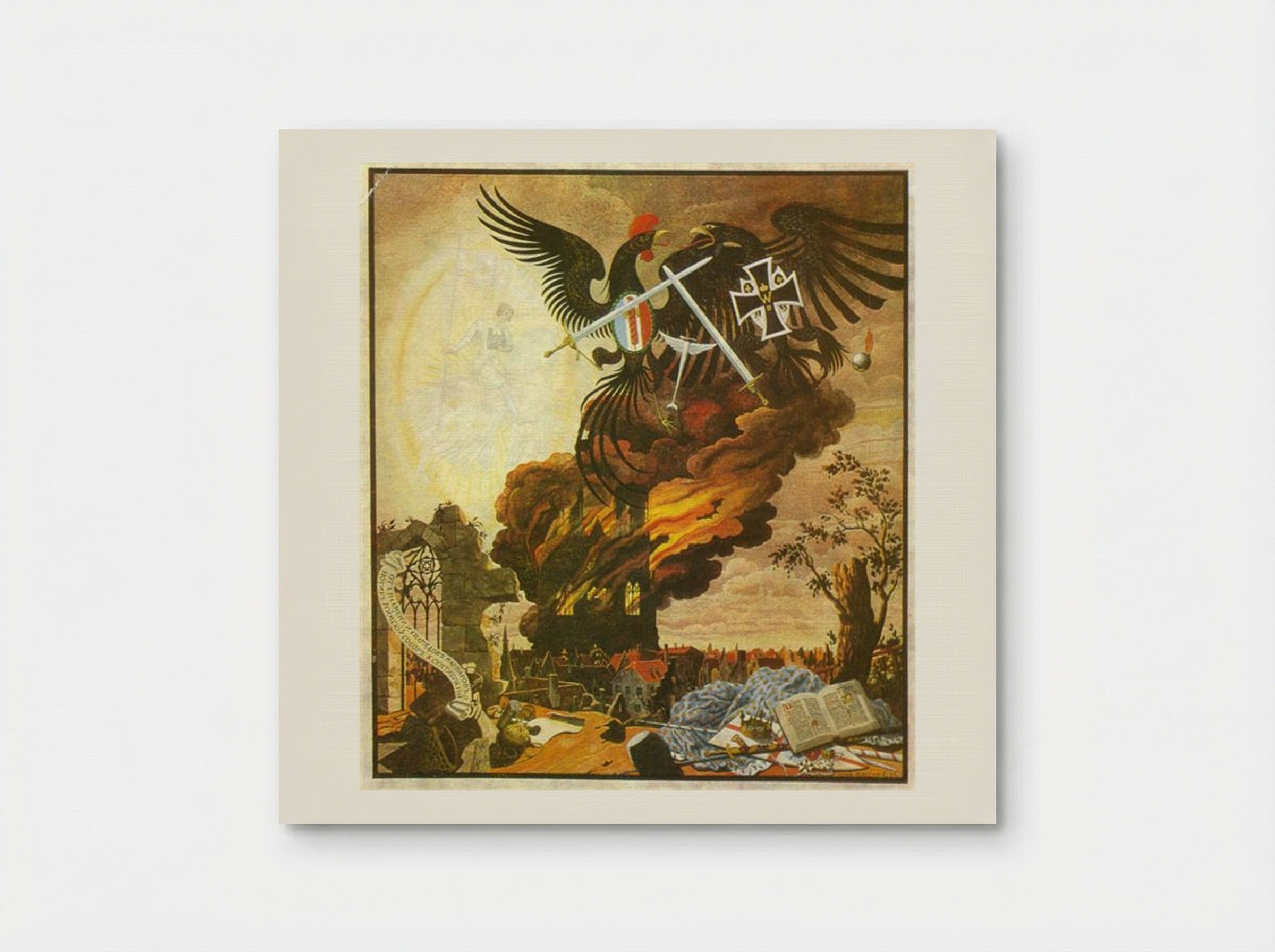 Allegory of the Destruction of the Cathedral at Reims - Heorhiy Narbut - Poster